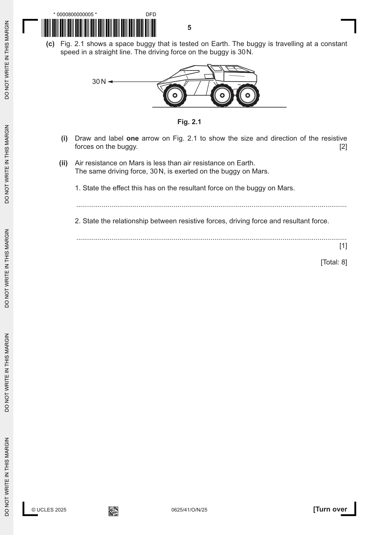Cambridge IGCSE Physics 0625 2025 Oct/Nov Paper 4 · Variant 1 question paper, page 5 of 16