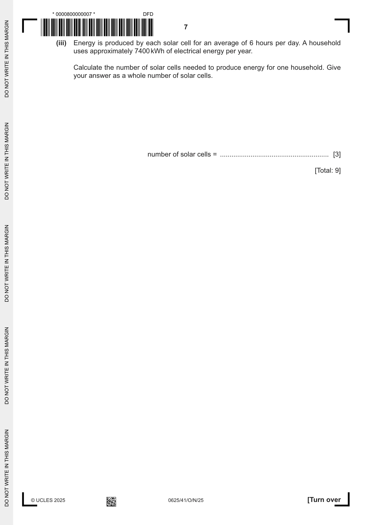 Cambridge IGCSE Physics 0625 2025 Oct/Nov Paper 4 · Variant 1 question paper, page 7 of 16
