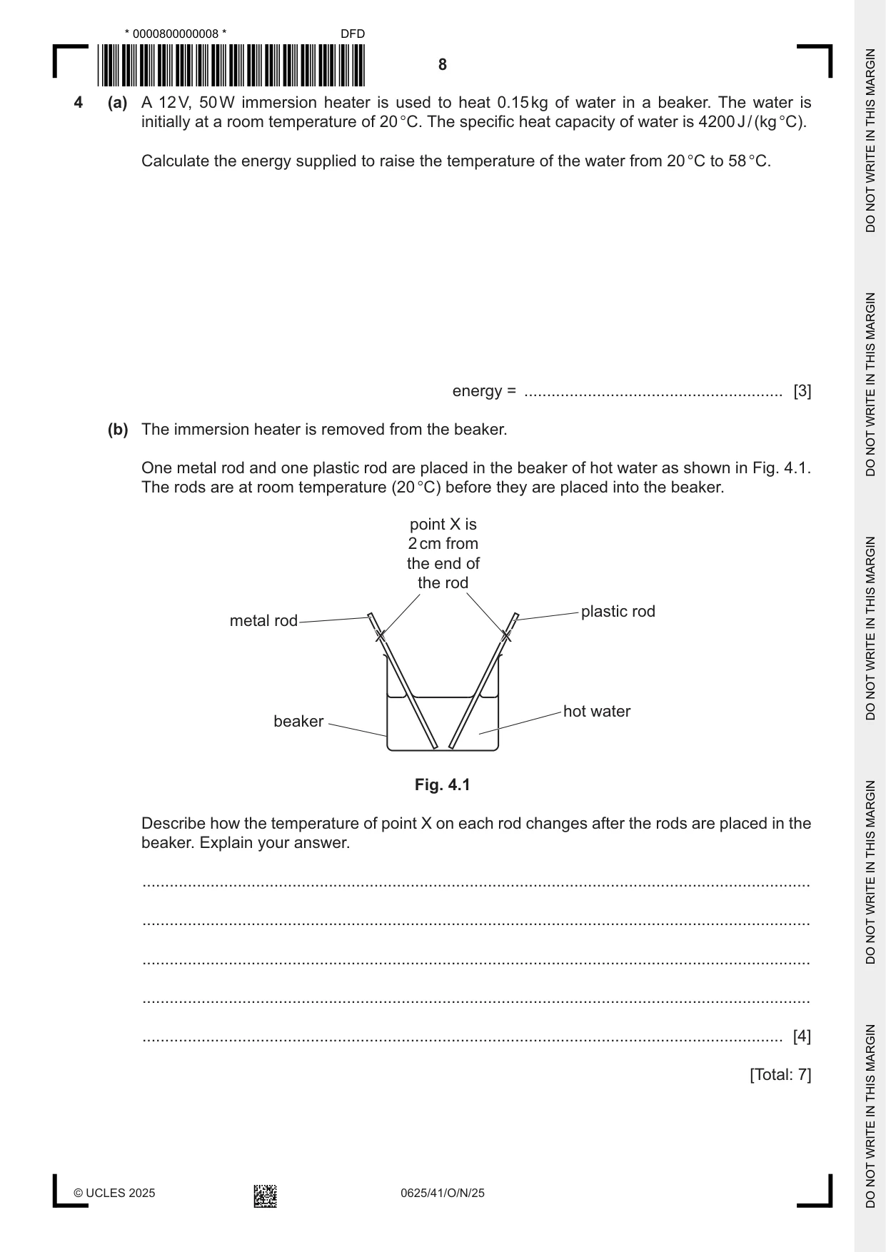 Cambridge IGCSE Physics 0625 2025 Oct/Nov Paper 4 · Variant 1 question paper, page 8 of 16