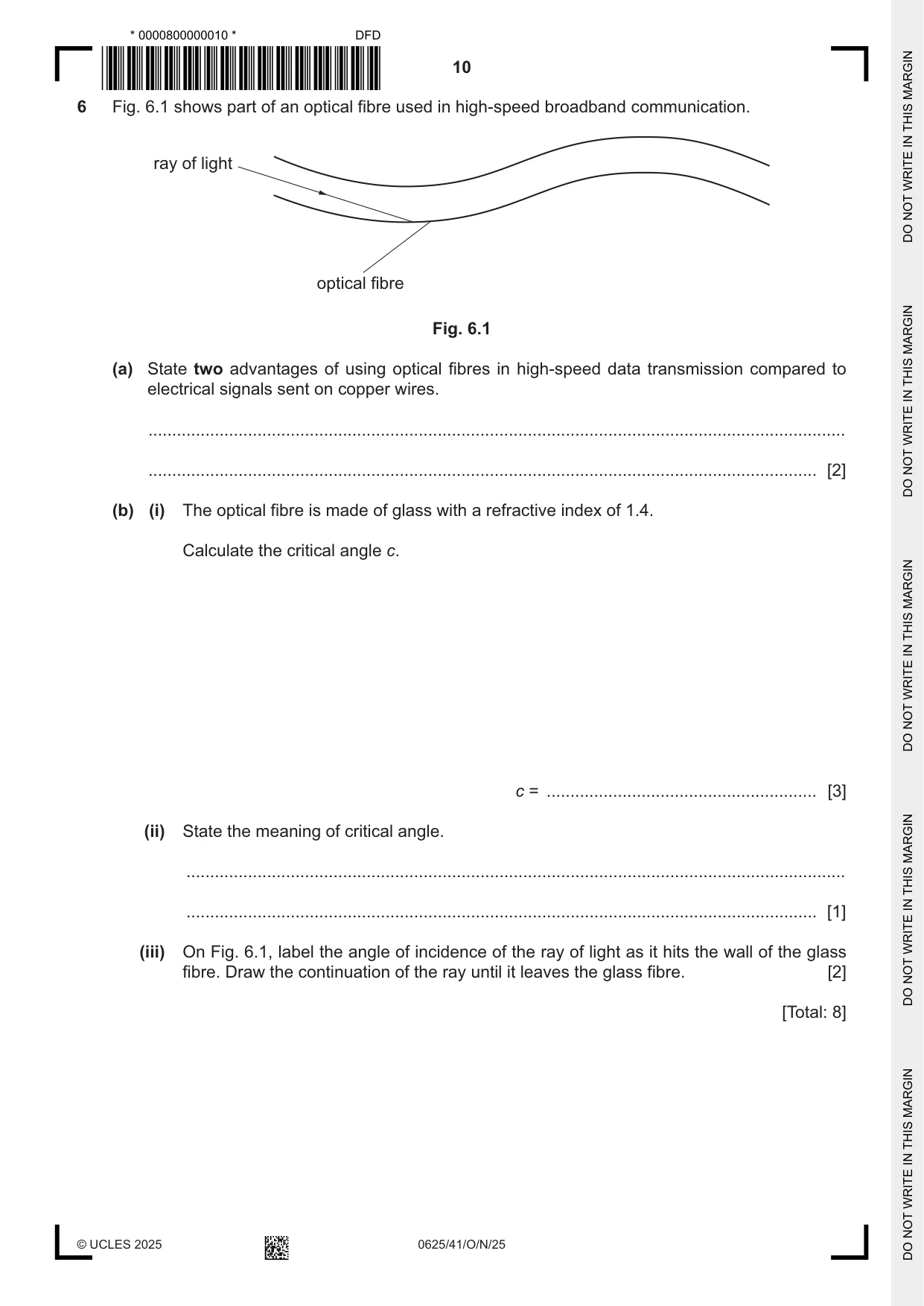 Cambridge IGCSE Physics 0625 2025 Oct/Nov Paper 4 · Variant 1 question paper, page 10 of 16