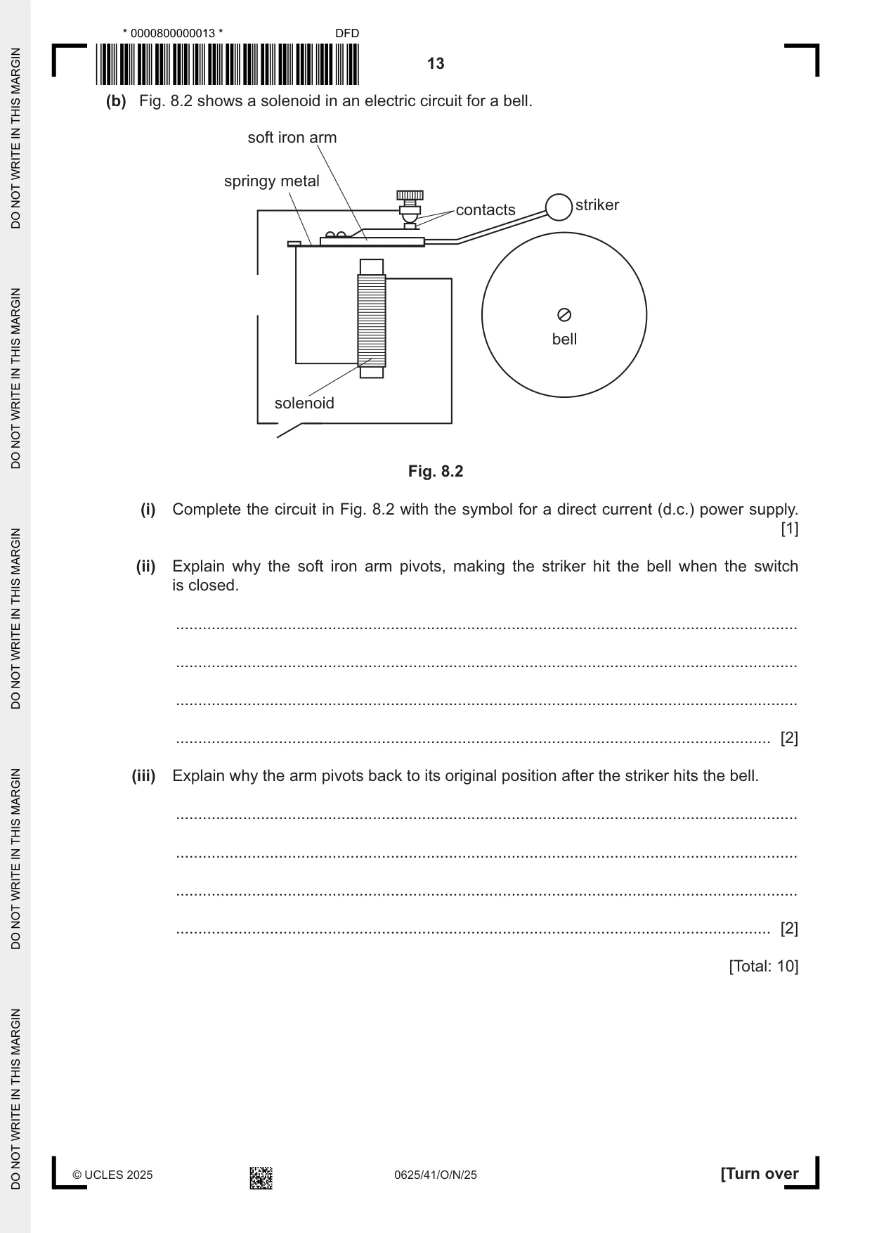 Cambridge IGCSE Physics 0625 2025 Oct/Nov Paper 4 · Variant 1 question paper, page 13 of 16
