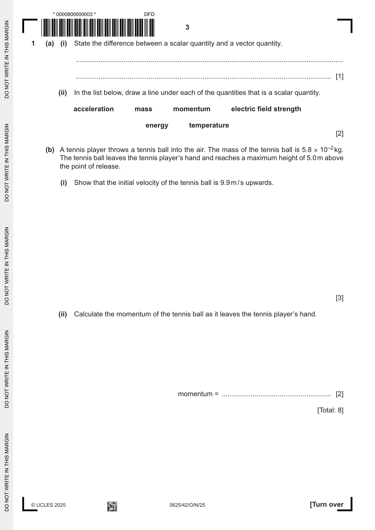 Cambridge IGCSE Physics 0625 2025 Oct/Nov Paper 4 · Variant 2 question paper, page 3 of 20