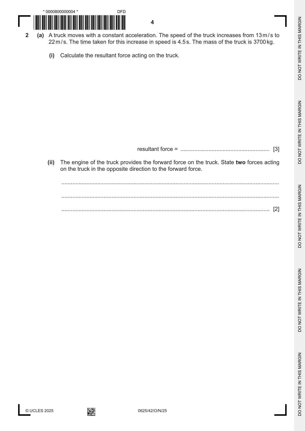 Cambridge IGCSE Physics 0625 2025 Oct/Nov Paper 4 · Variant 2 question paper, page 4 of 20