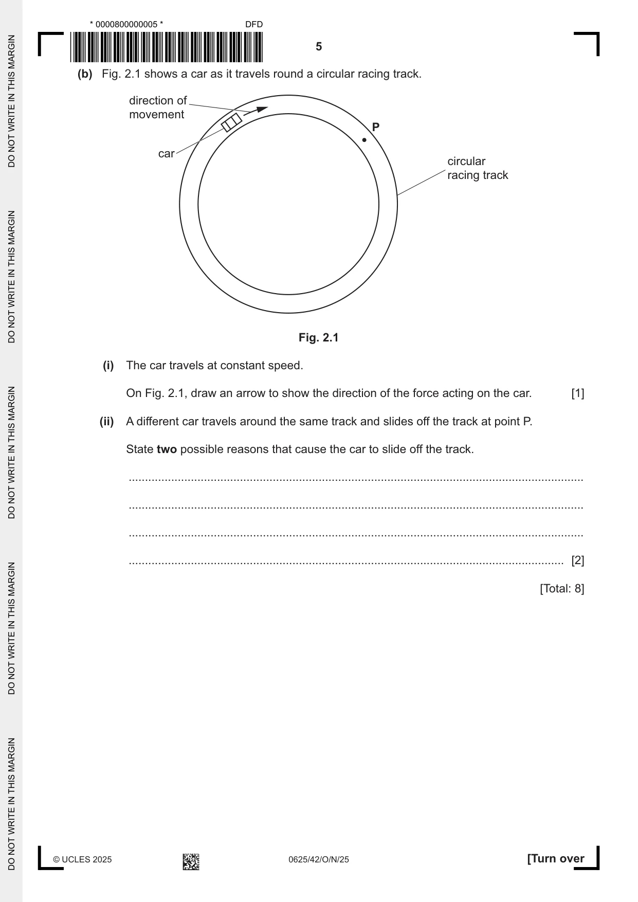 Cambridge IGCSE Physics 0625 2025 Oct/Nov Paper 4 · Variant 2 question paper, page 5 of 20