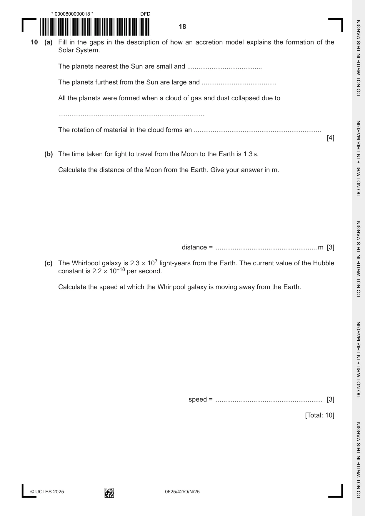 Cambridge IGCSE Physics 0625 2025 Oct/Nov Paper 4 · Variant 2 question paper, page 18 of 20