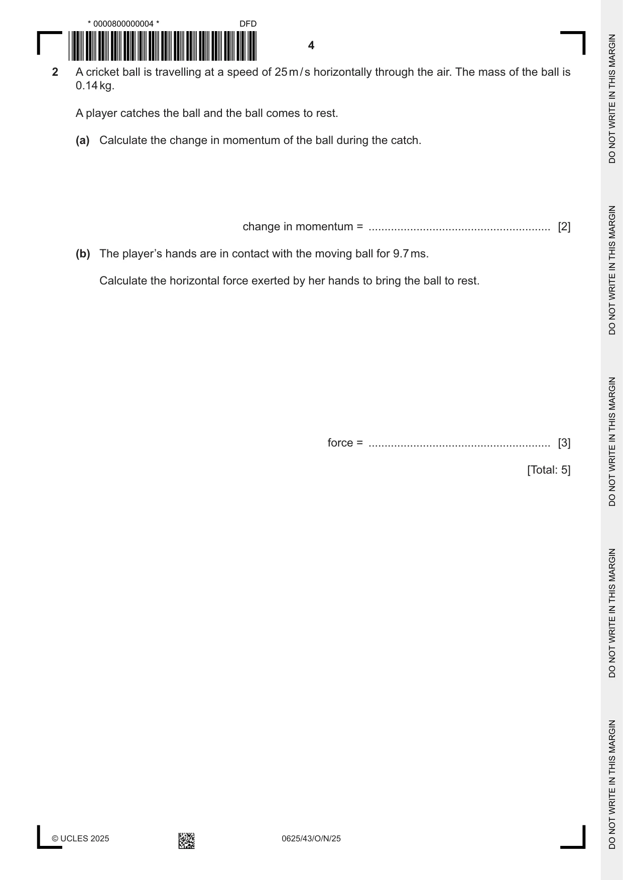 Cambridge IGCSE Physics 0625 2025 Oct/Nov Paper 4 · Variant 3 question paper, page 4 of 20