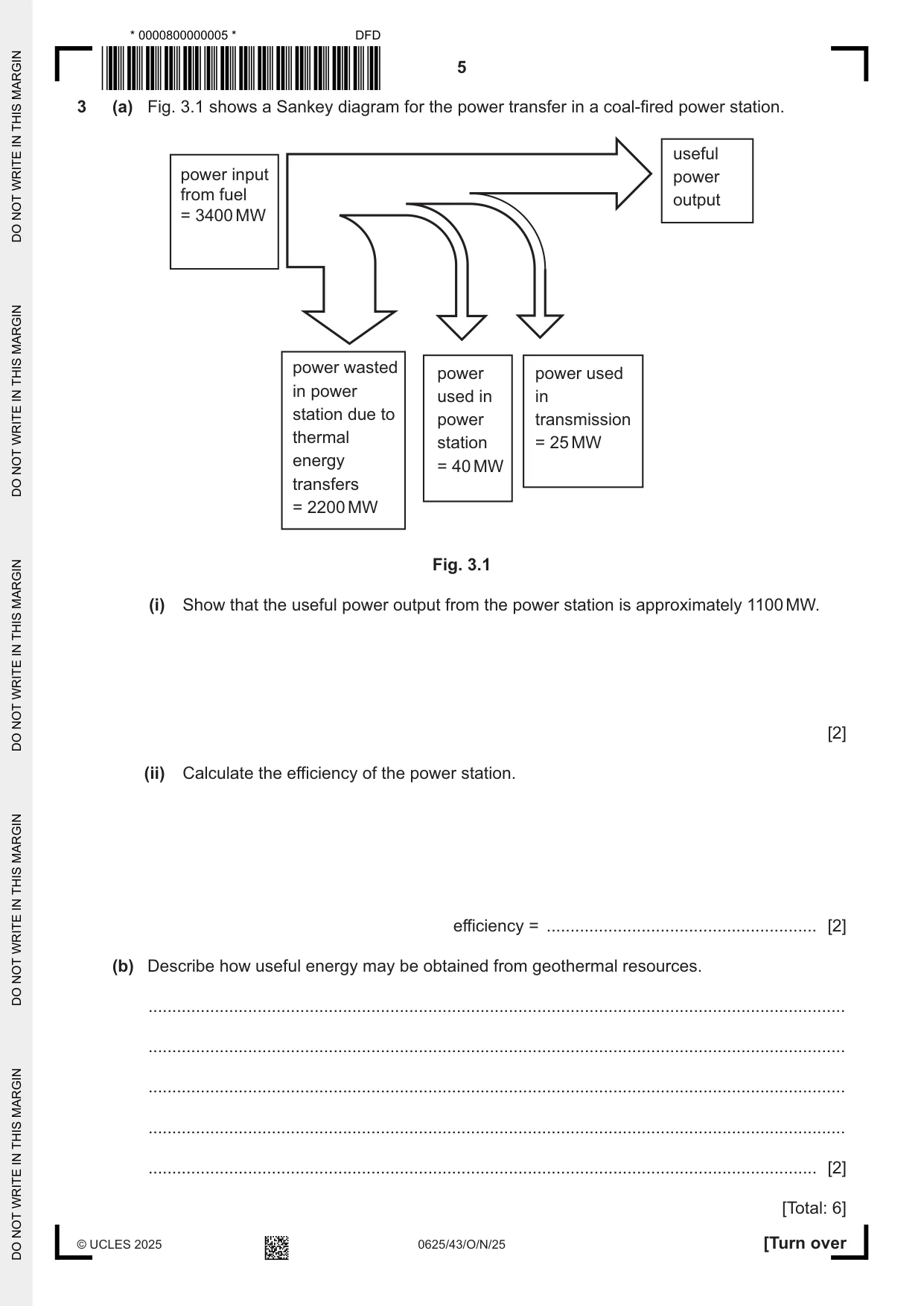 Cambridge IGCSE Physics 0625 2025 Oct/Nov Paper 4 · Variant 3 question paper, page 5 of 20