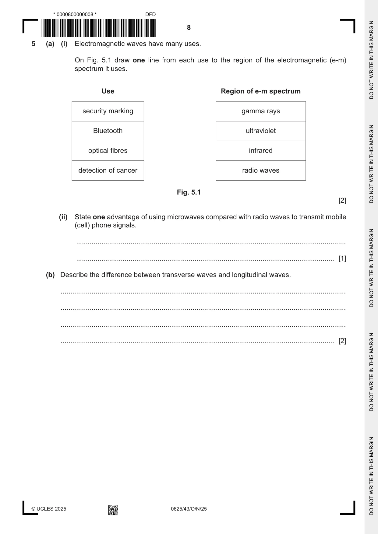 Cambridge IGCSE Physics 0625 2025 Oct/Nov Paper 4 · Variant 3 question paper, page 8 of 20