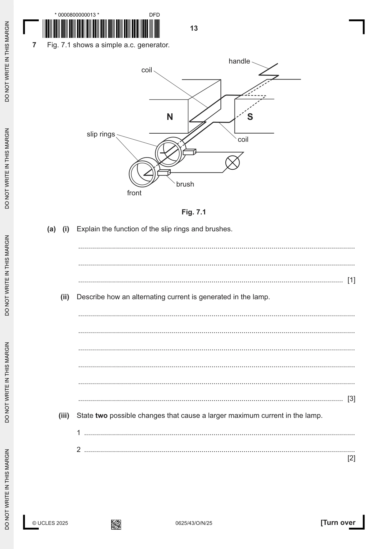 Cambridge IGCSE Physics 0625 2025 Oct/Nov Paper 4 · Variant 3 question paper, page 13 of 20