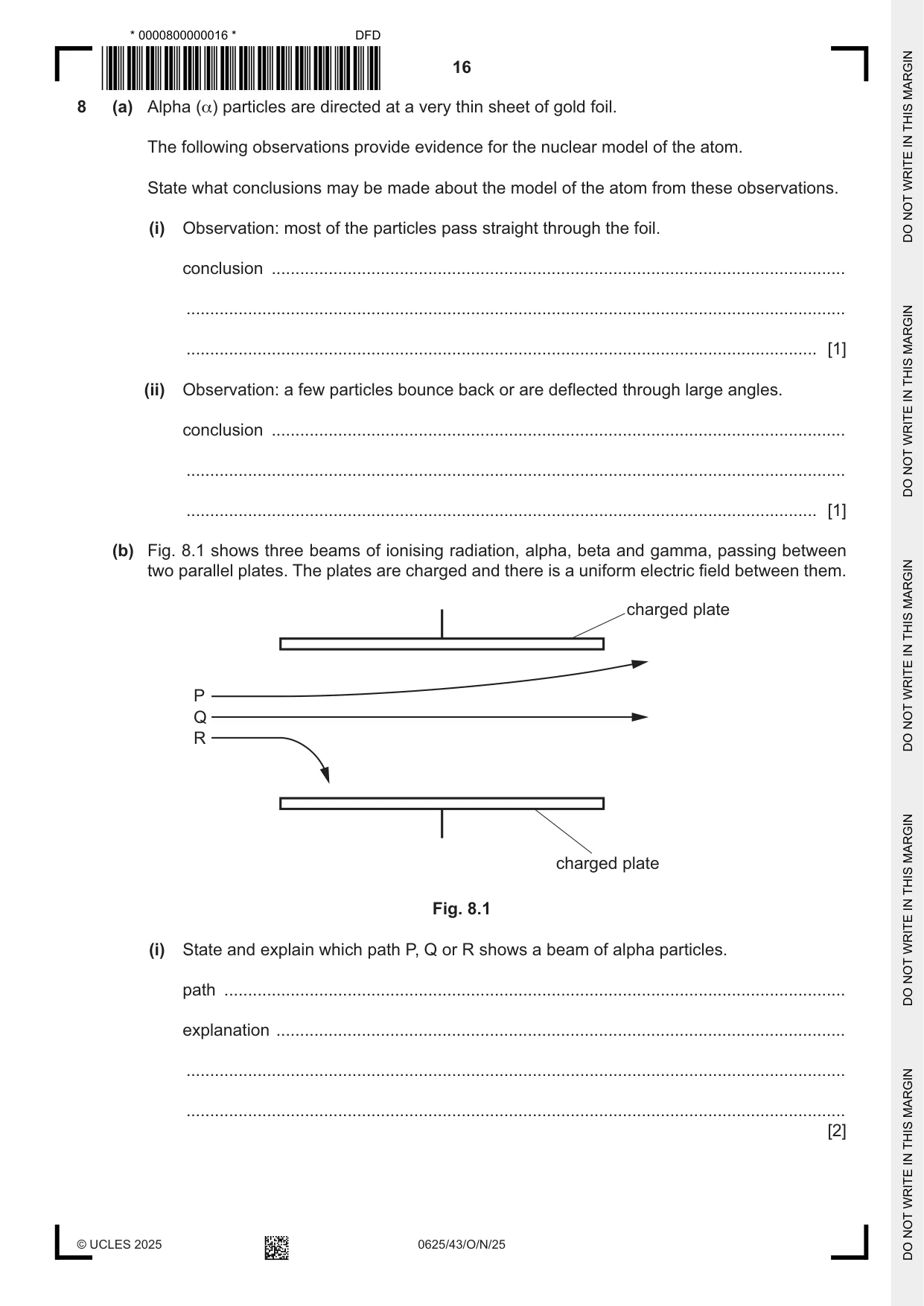 Cambridge IGCSE Physics 0625 2025 Oct/Nov Paper 4 · Variant 3 question paper, page 16 of 20