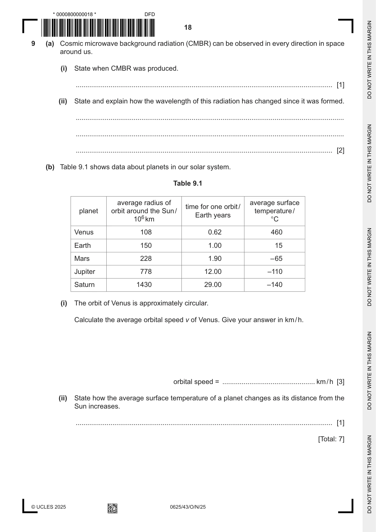 Cambridge IGCSE Physics 0625 2025 Oct/Nov Paper 4 · Variant 3 question paper, page 18 of 20
