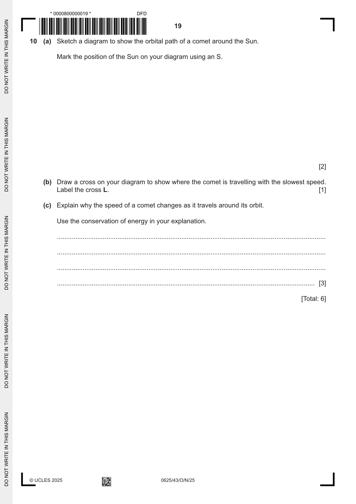 Cambridge IGCSE Physics 0625 2025 Oct/Nov Paper 4 · Variant 3 question paper, page 19 of 20