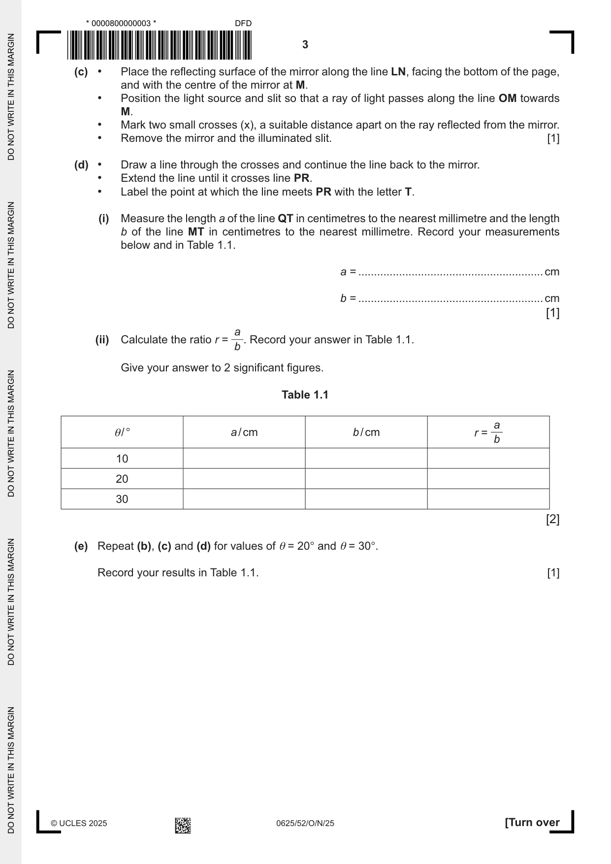 Cambridge IGCSE Physics 0625 2025 Oct/Nov Paper 5 · Variant 2 question paper, page 3 of 16