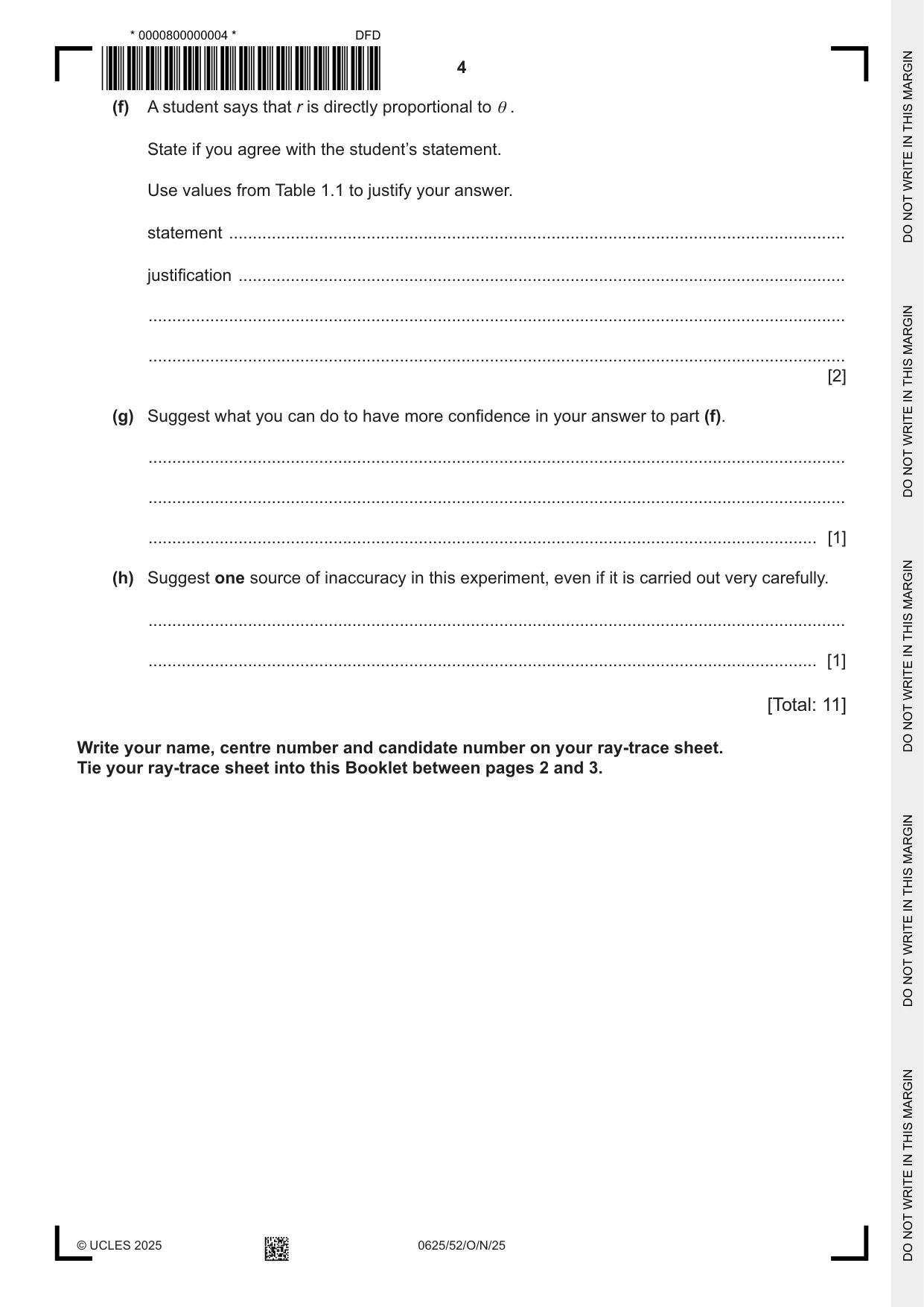 Cambridge IGCSE Physics 0625 2025 Oct/Nov Paper 5 · Variant 2 question paper, page 4 of 16