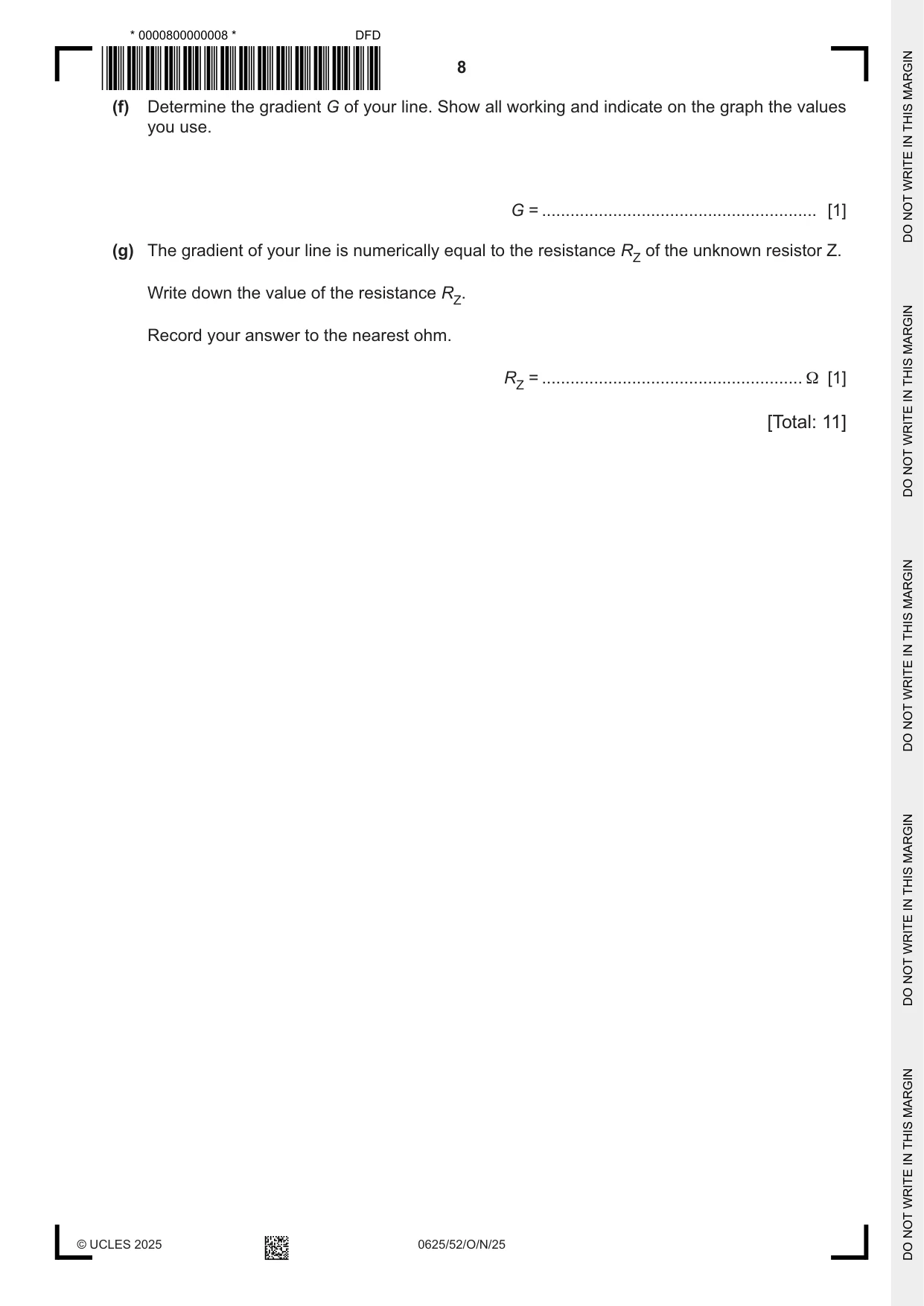 Cambridge IGCSE Physics 0625 2025 Oct/Nov Paper 5 · Variant 2 question paper, page 8 of 16