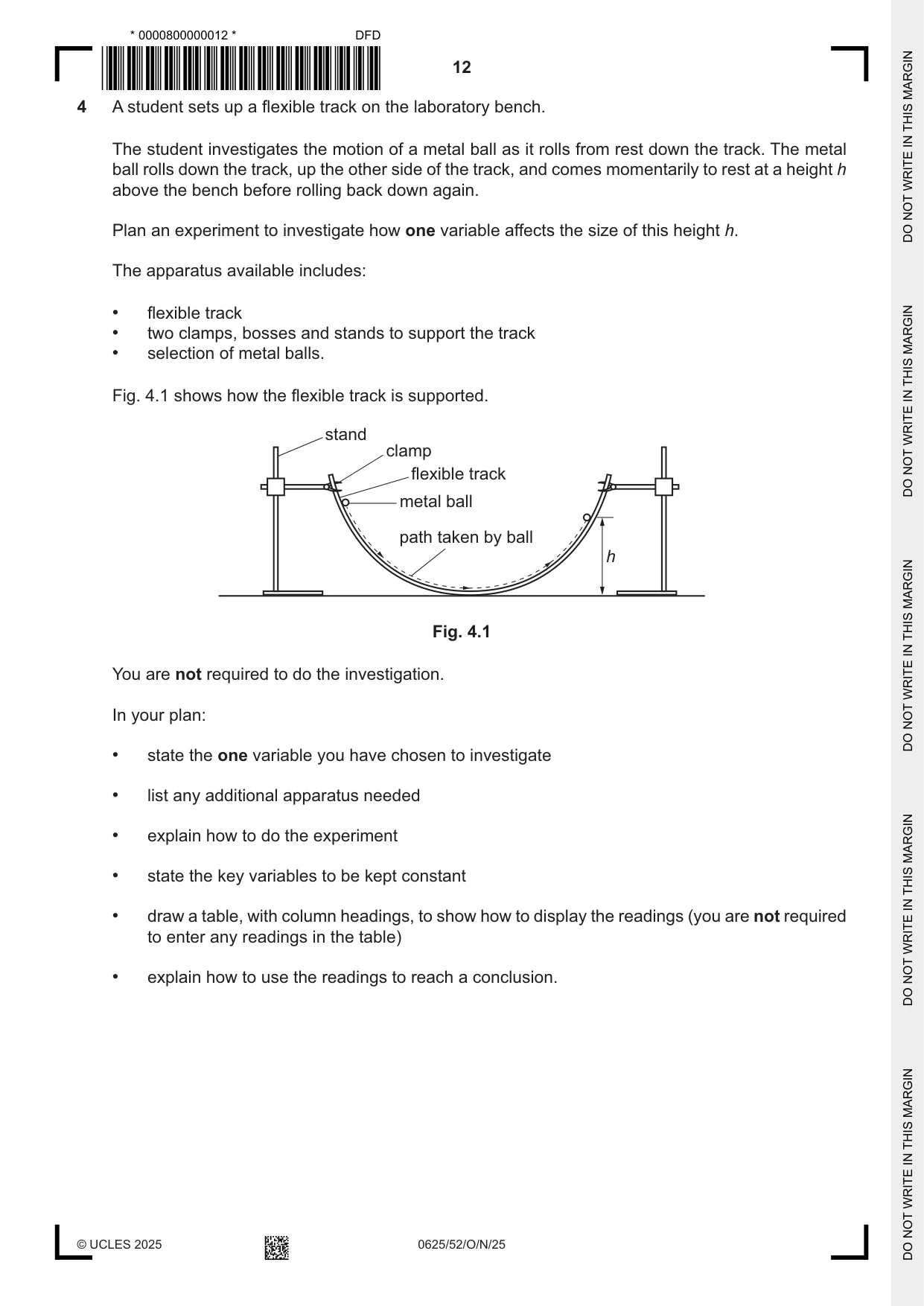 Cambridge IGCSE Physics 0625 2025 Oct/Nov Paper 5 · Variant 2 question paper, page 12 of 16