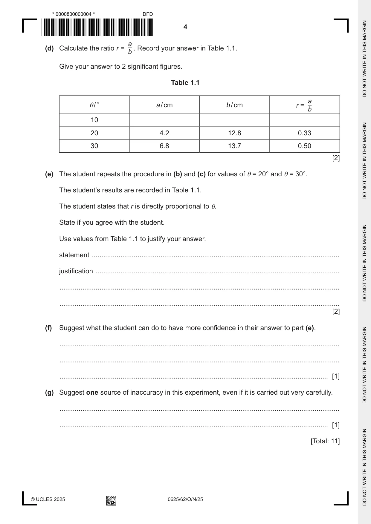 Cambridge IGCSE Physics 0625 2025 Oct/Nov Paper 6 · Variant 2 question paper, page 4 of 16