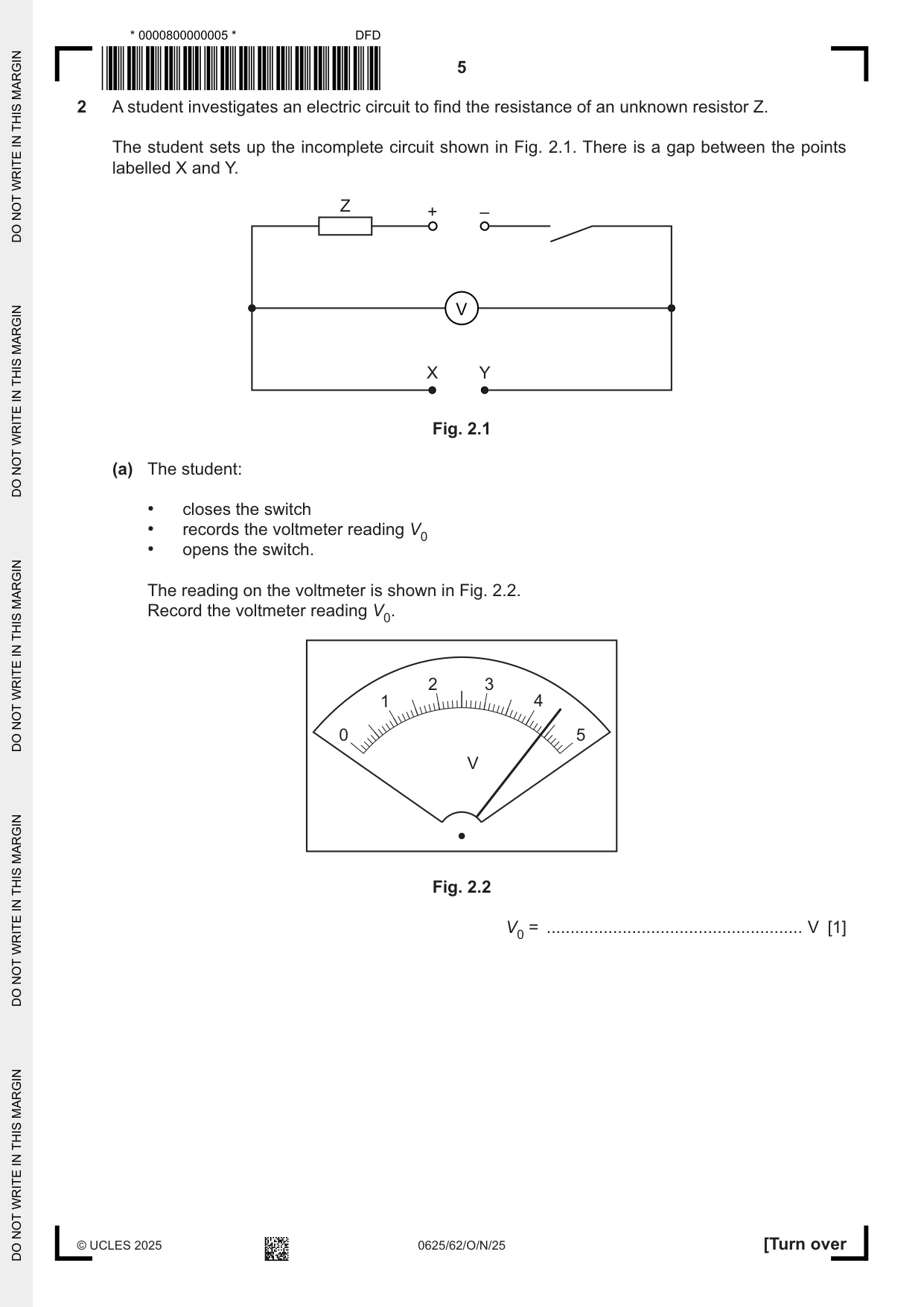 Cambridge IGCSE Physics 0625 2025 Oct/Nov Paper 6 · Variant 2 question paper, page 5 of 16
