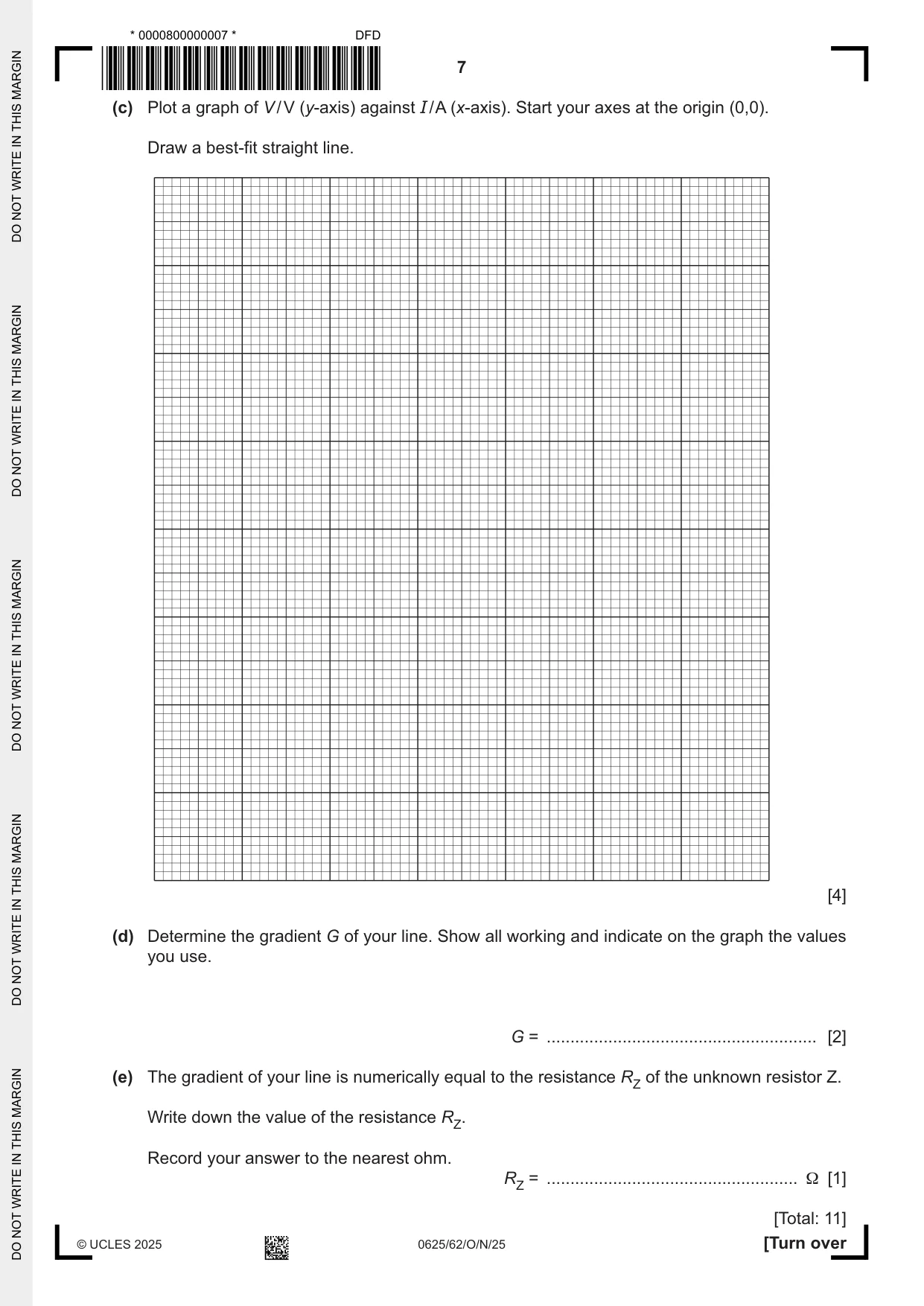 Cambridge IGCSE Physics 0625 2025 Oct/Nov Paper 6 · Variant 2 question paper, page 7 of 16
