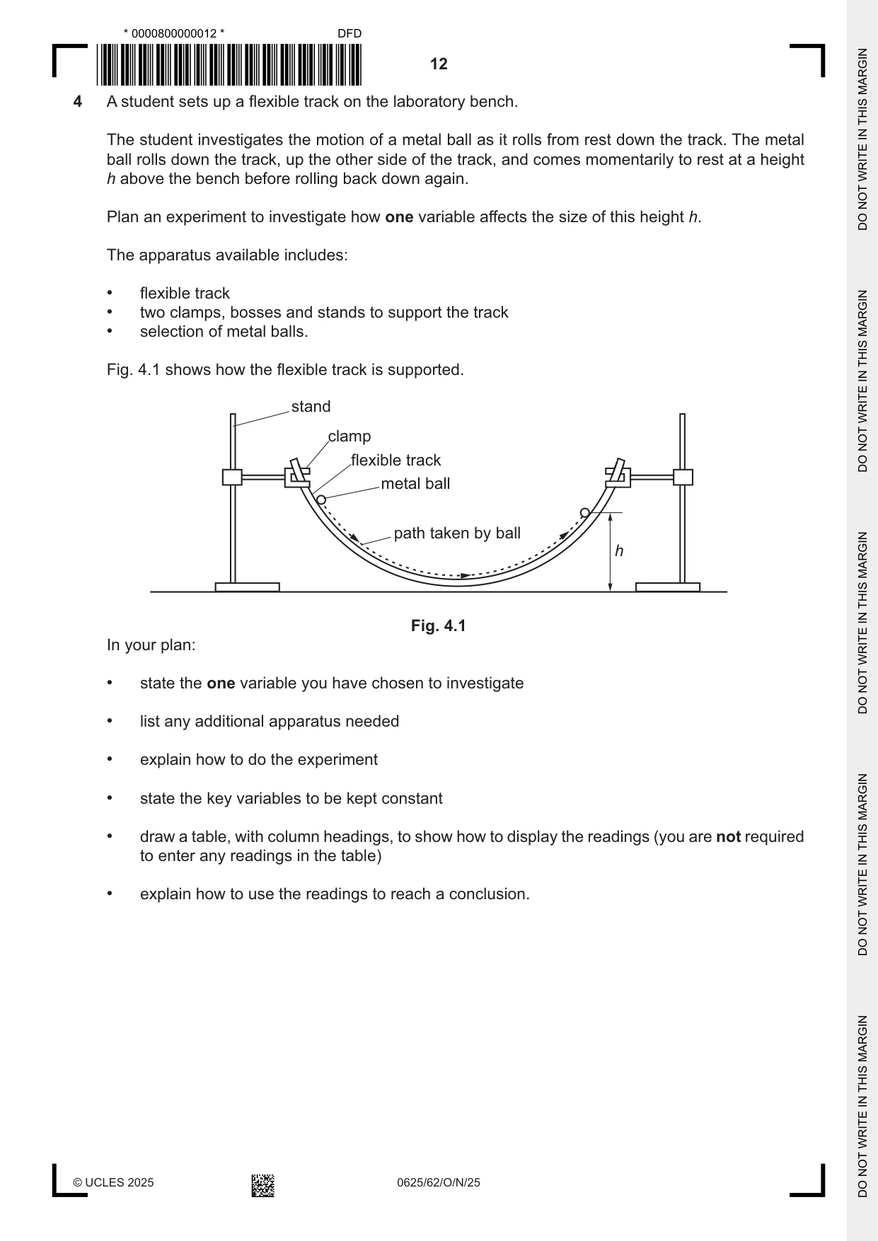 Cambridge IGCSE Physics 0625 2025 Oct/Nov Paper 6 · Variant 2 question paper, page 12 of 16
