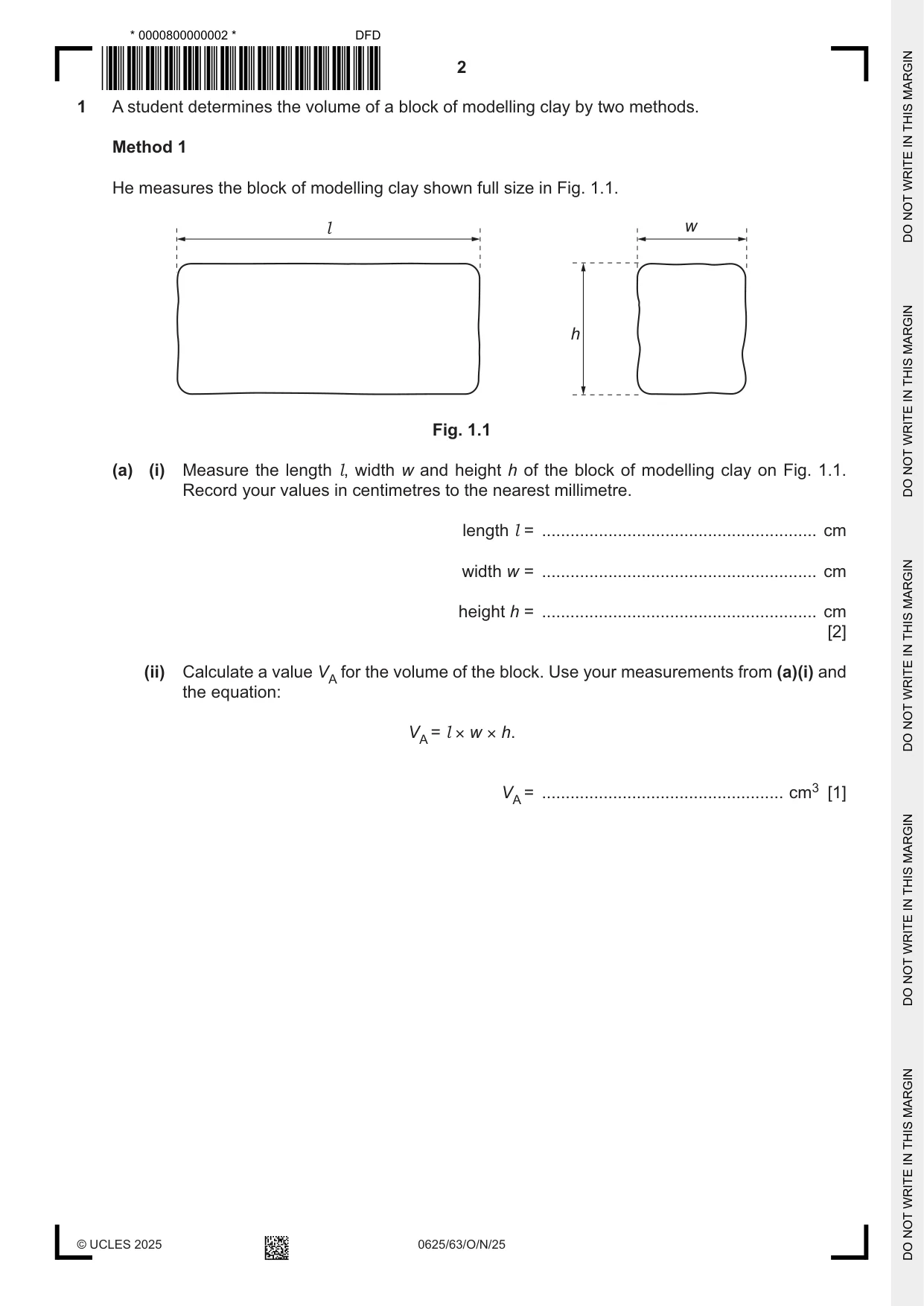 Cambridge IGCSE Physics 0625 2025 Oct/Nov Paper 6 · Variant 3 question paper, page 2 of 16