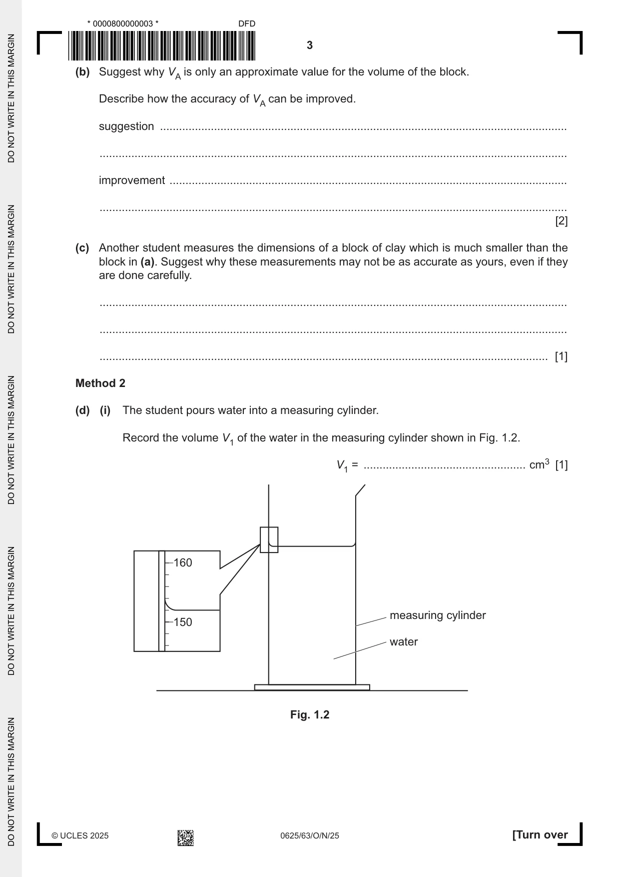 Cambridge IGCSE Physics 0625 2025 Oct/Nov Paper 6 · Variant 3 question paper, page 3 of 16