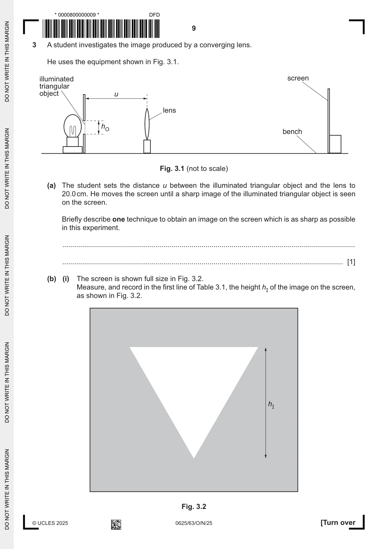 Cambridge IGCSE Physics 0625 2025 Oct/Nov Paper 6 · Variant 3 question paper, page 9 of 16