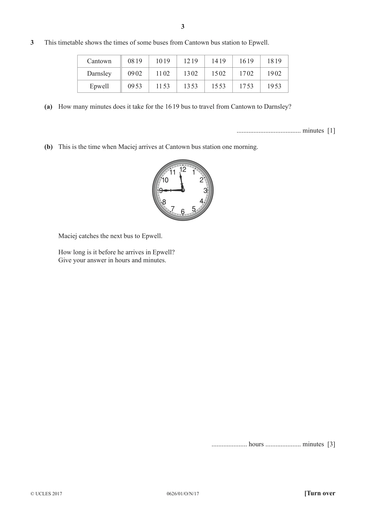 Cambridge IGCSE Mathematics (9-1) (UK only) 0626 2017 Oct/Nov Paper 1 · Variant 1 question paper, page 3 of 12