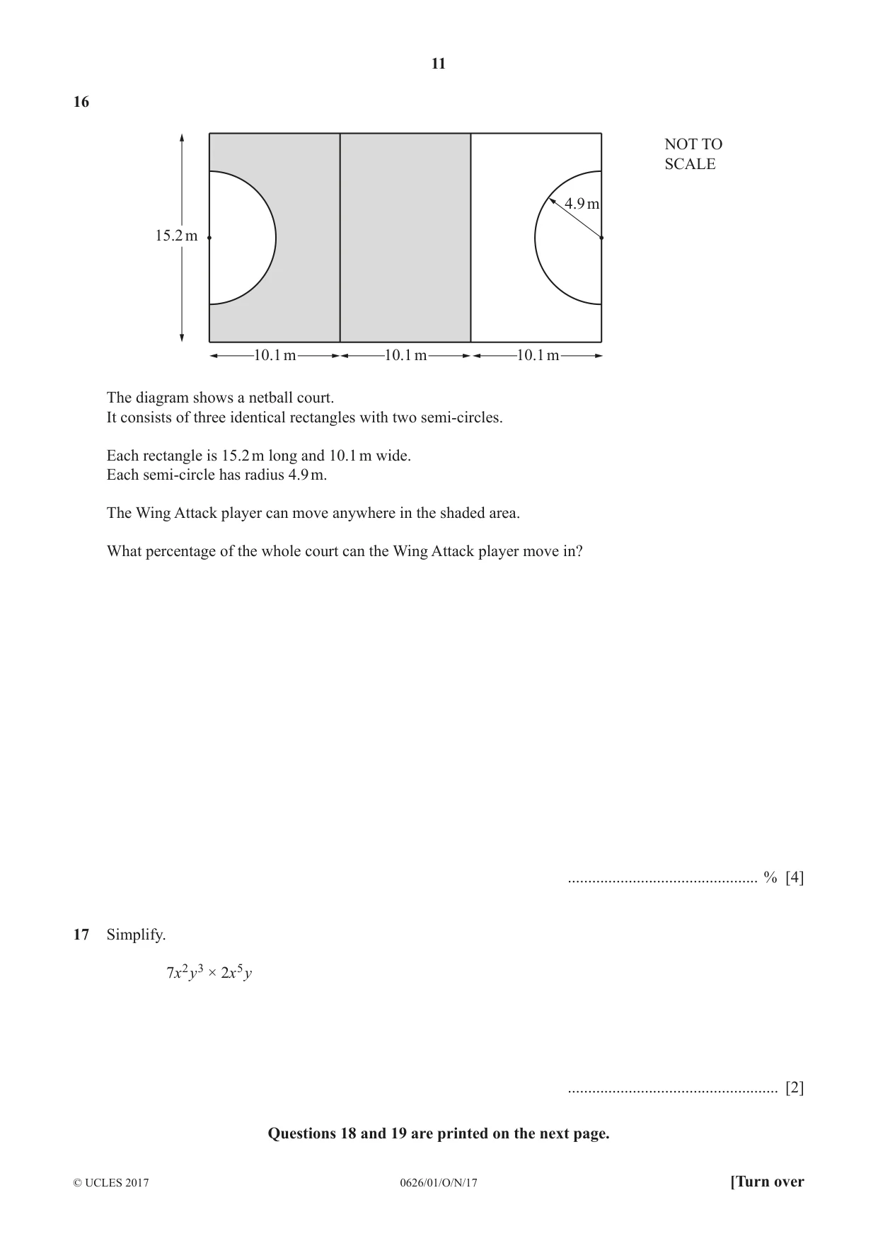 Cambridge IGCSE Mathematics (9-1) (UK only) 0626 2017 Oct/Nov Paper 1 · Variant 1 question paper, page 11 of 12