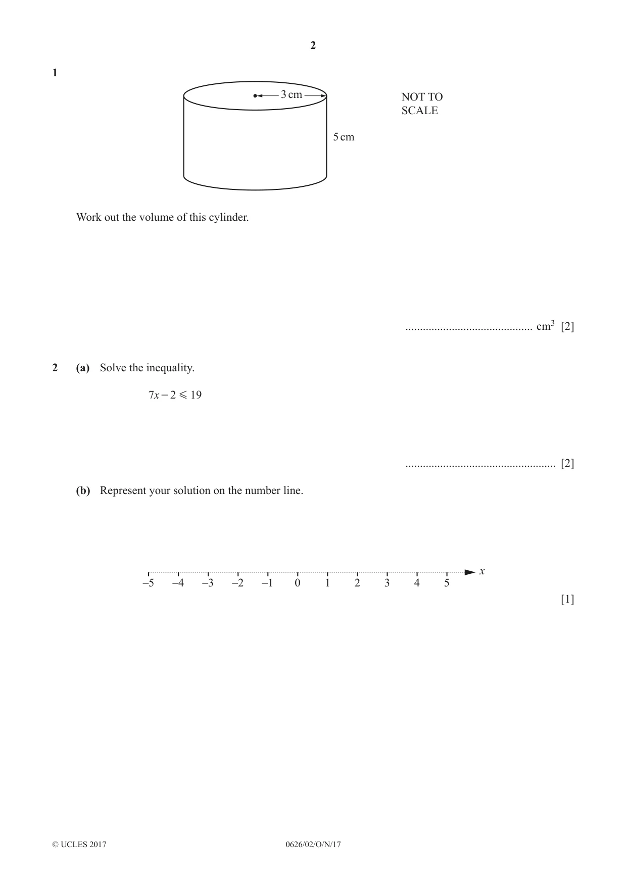 Cambridge IGCSE Mathematics (9-1) (UK only) 0626 2017 Oct/Nov Paper 2 · Variant 1 question paper, page 2 of 16