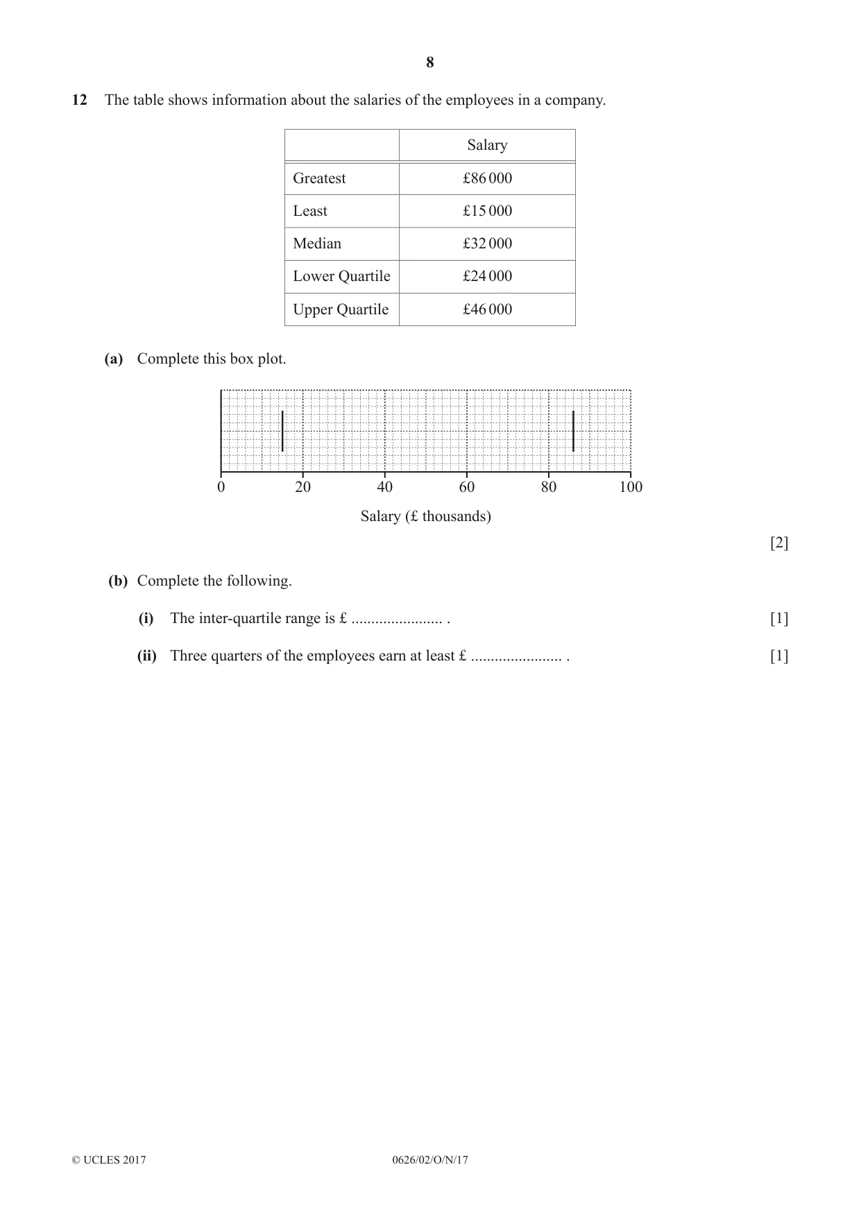 Cambridge IGCSE Mathematics (9-1) (UK only) 0626 2017 Oct/Nov Paper 2 · Variant 1 question paper, page 8 of 16
