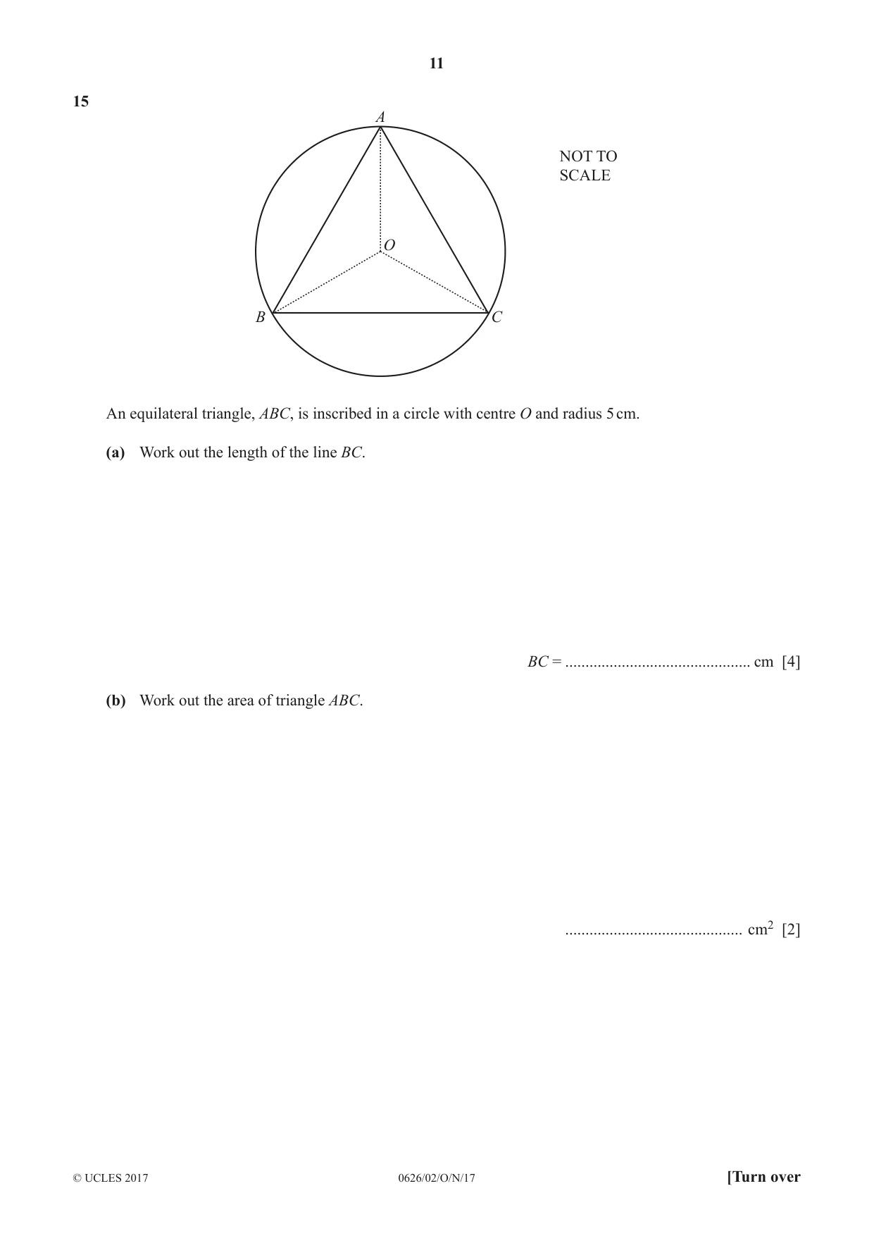 Cambridge IGCSE Mathematics (9-1) (UK only) 0626 2017 Oct/Nov Paper 2 · Variant 1 question paper, page 11 of 16