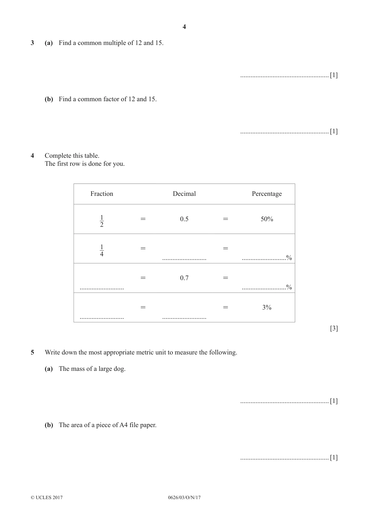 Cambridge IGCSE Mathematics (9-1) (UK only) 0626 2017 Oct/Nov Paper 3 · Variant 1 question paper, page 4 of 16