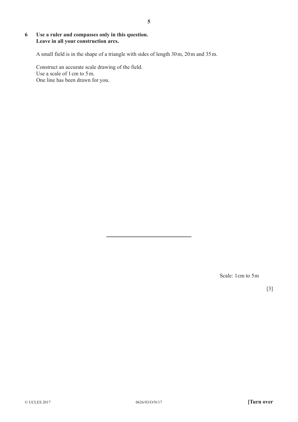 Cambridge IGCSE Mathematics (9-1) (UK only) 0626 2017 Oct/Nov Paper 3 · Variant 1 question paper, page 5 of 16