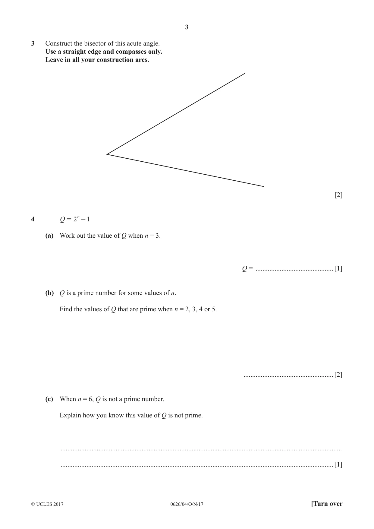 Cambridge IGCSE Mathematics (9-1) (UK only) 0626 2017 Oct/Nov Paper 4 · Variant 1 question paper, page 3 of 16