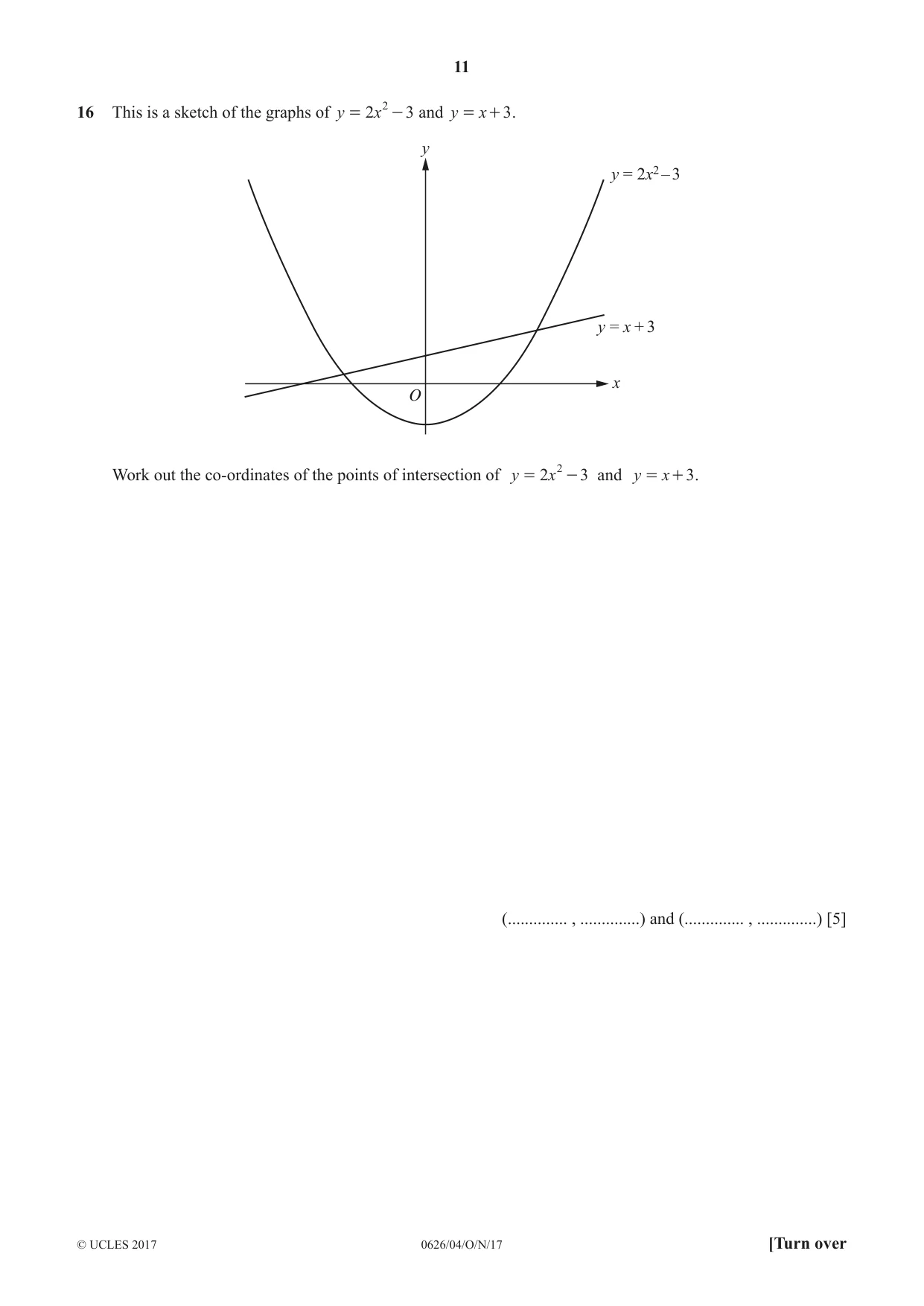 Cambridge IGCSE Mathematics (9-1) (UK only) 0626 2017 Oct/Nov Paper 4 · Variant 1 question paper, page 11 of 16
