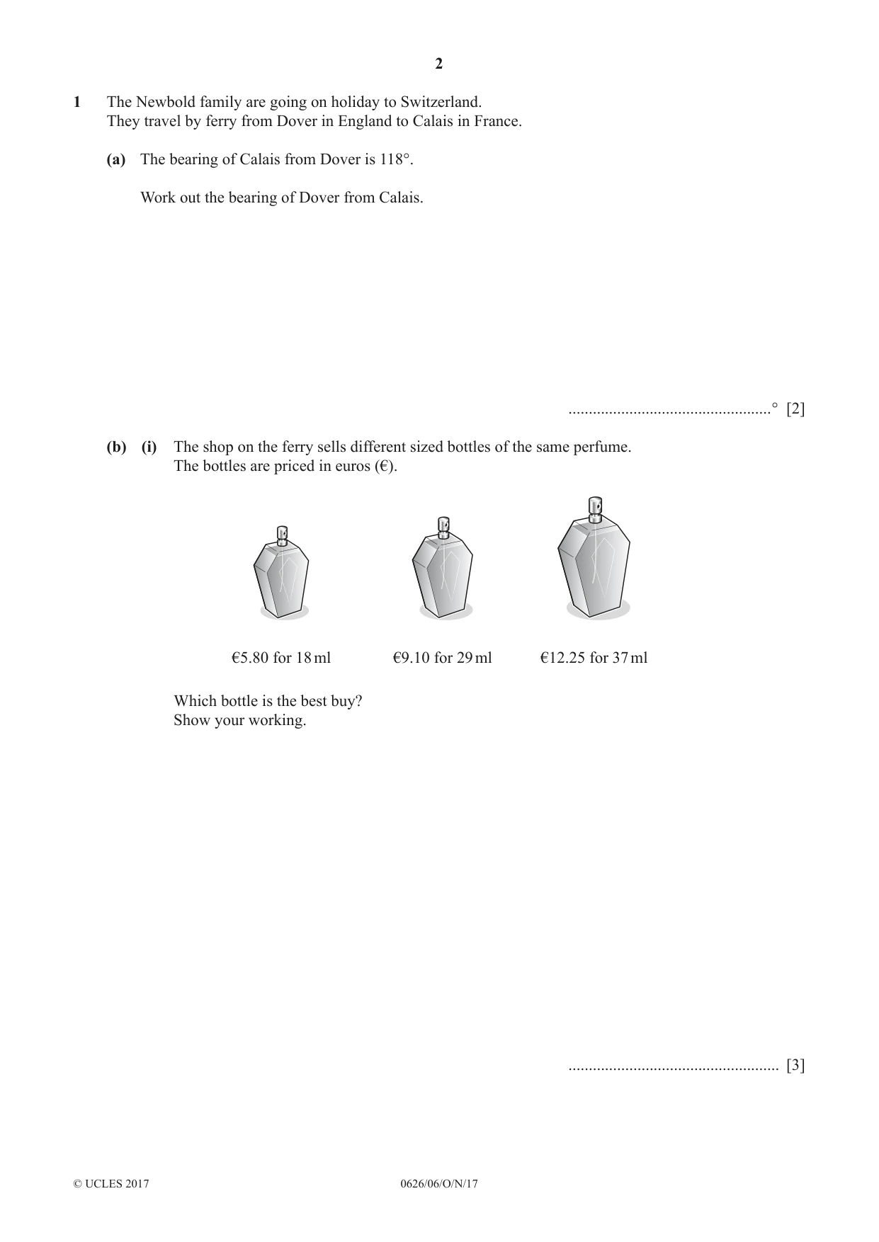 Cambridge IGCSE Mathematics (9-1) (UK only) 0626 2017 Oct/Nov Paper 6 · Variant 1 question paper, page 2 of 16