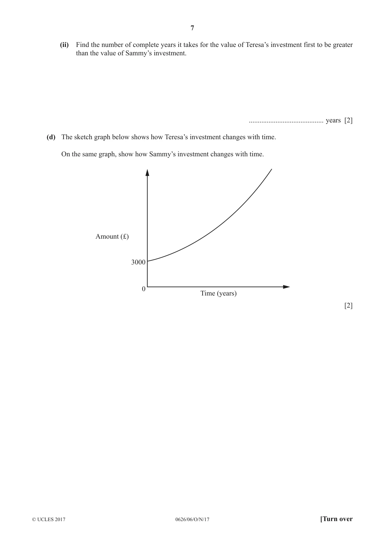 Cambridge IGCSE Mathematics (9-1) (UK only) 0626 2017 Oct/Nov Paper 6 · Variant 1 question paper, page 7 of 16