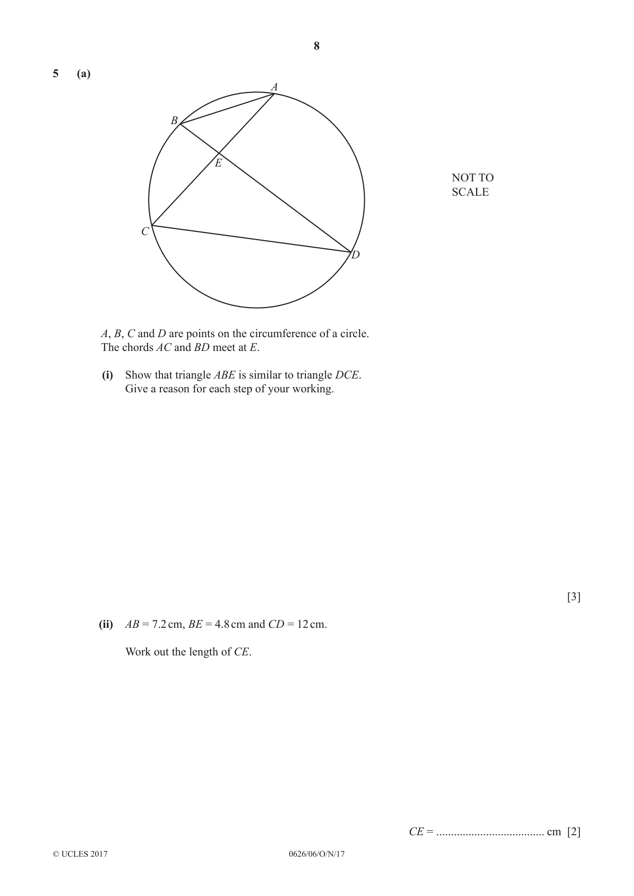 Cambridge IGCSE Mathematics (9-1) (UK only) 0626 2017 Oct/Nov Paper 6 · Variant 1 question paper, page 8 of 16