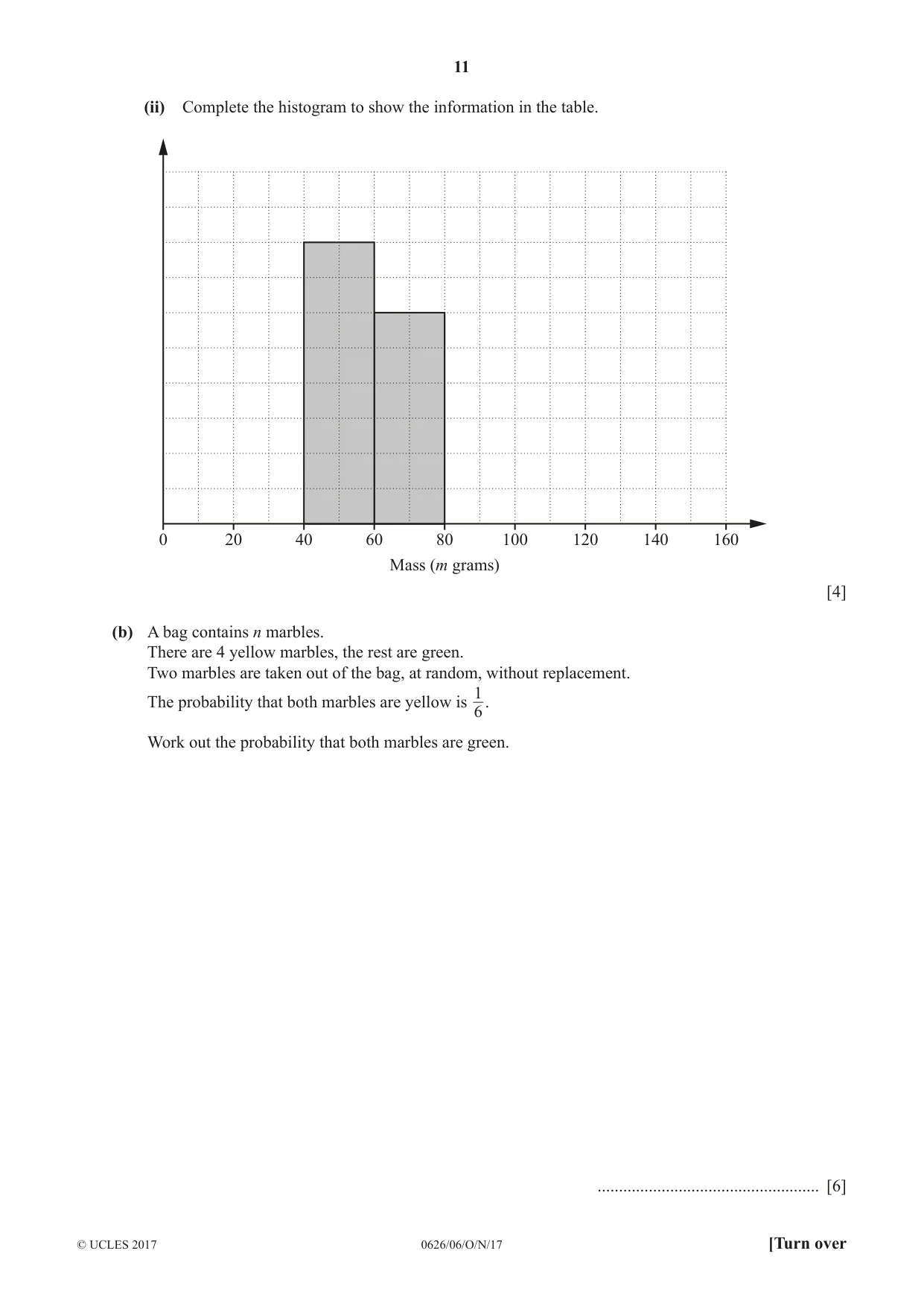 Cambridge IGCSE Mathematics (9-1) (UK only) 0626 2017 Oct/Nov Paper 6 · Variant 1 question paper, page 11 of 16