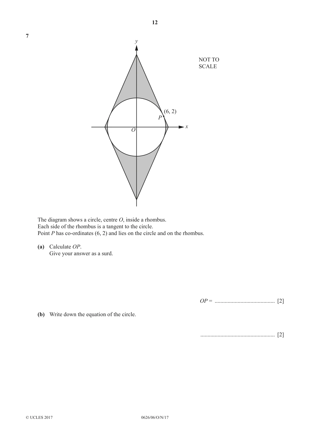 Cambridge IGCSE Mathematics (9-1) (UK only) 0626 2017 Oct/Nov Paper 6 · Variant 1 question paper, page 12 of 16