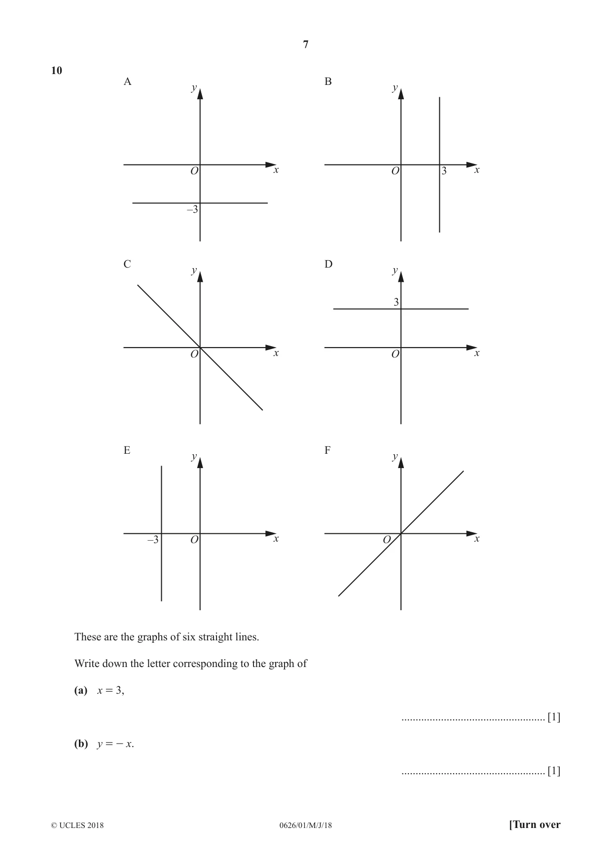 Cambridge IGCSE Mathematics (9-1) (UK only) 0626 2018 May/June Paper 1 · Variant 0 question paper, page 7 of 16