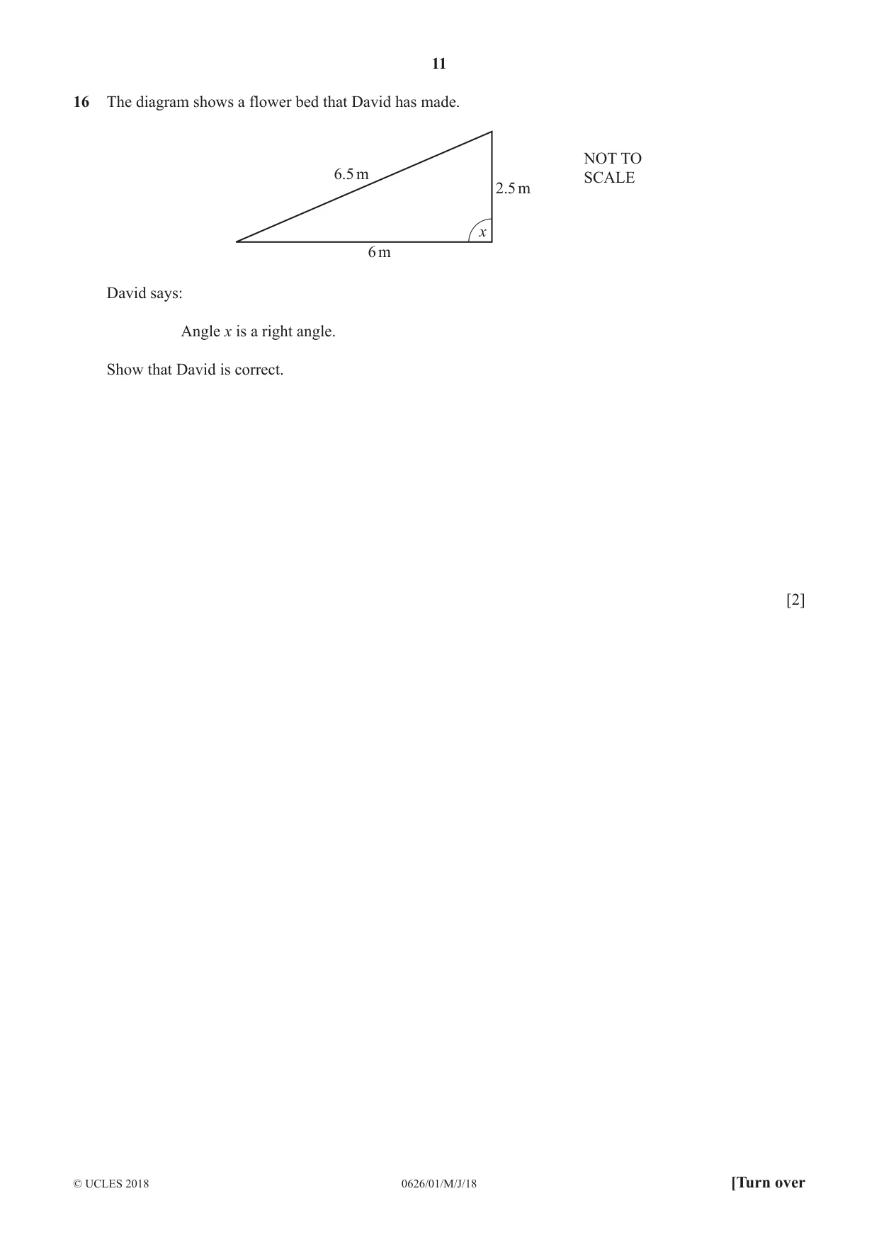 Cambridge IGCSE Mathematics (9-1) (UK only) 0626 2018 May/June Paper 1 · Variant 0 question paper, page 11 of 16