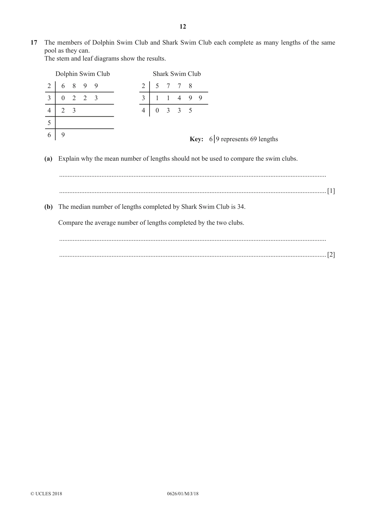 Cambridge IGCSE Mathematics (9-1) (UK only) 0626 2018 May/June Paper 1 · Variant 0 question paper, page 12 of 16