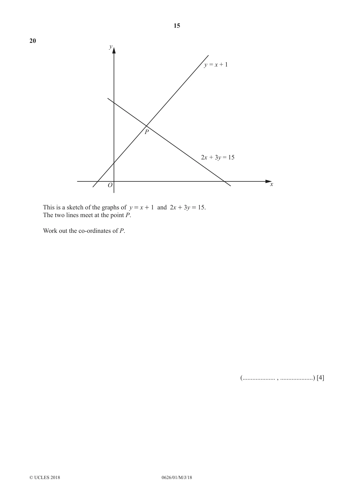 Cambridge IGCSE Mathematics (9-1) (UK only) 0626 2018 May/June Paper 1 · Variant 0 question paper, page 15 of 16