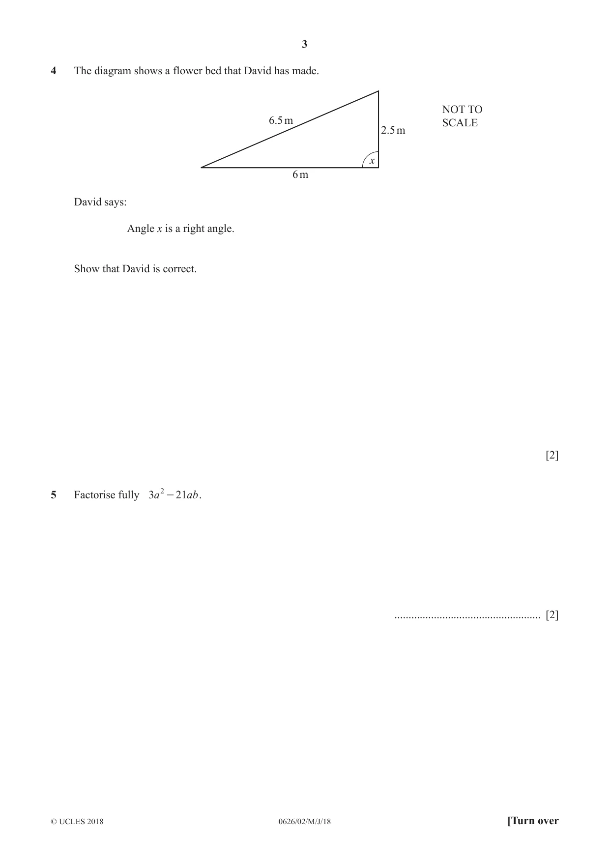 Cambridge IGCSE Mathematics (9-1) (UK only) 0626 2018 May/June Paper 2 · Variant 0 question paper, page 3 of 16