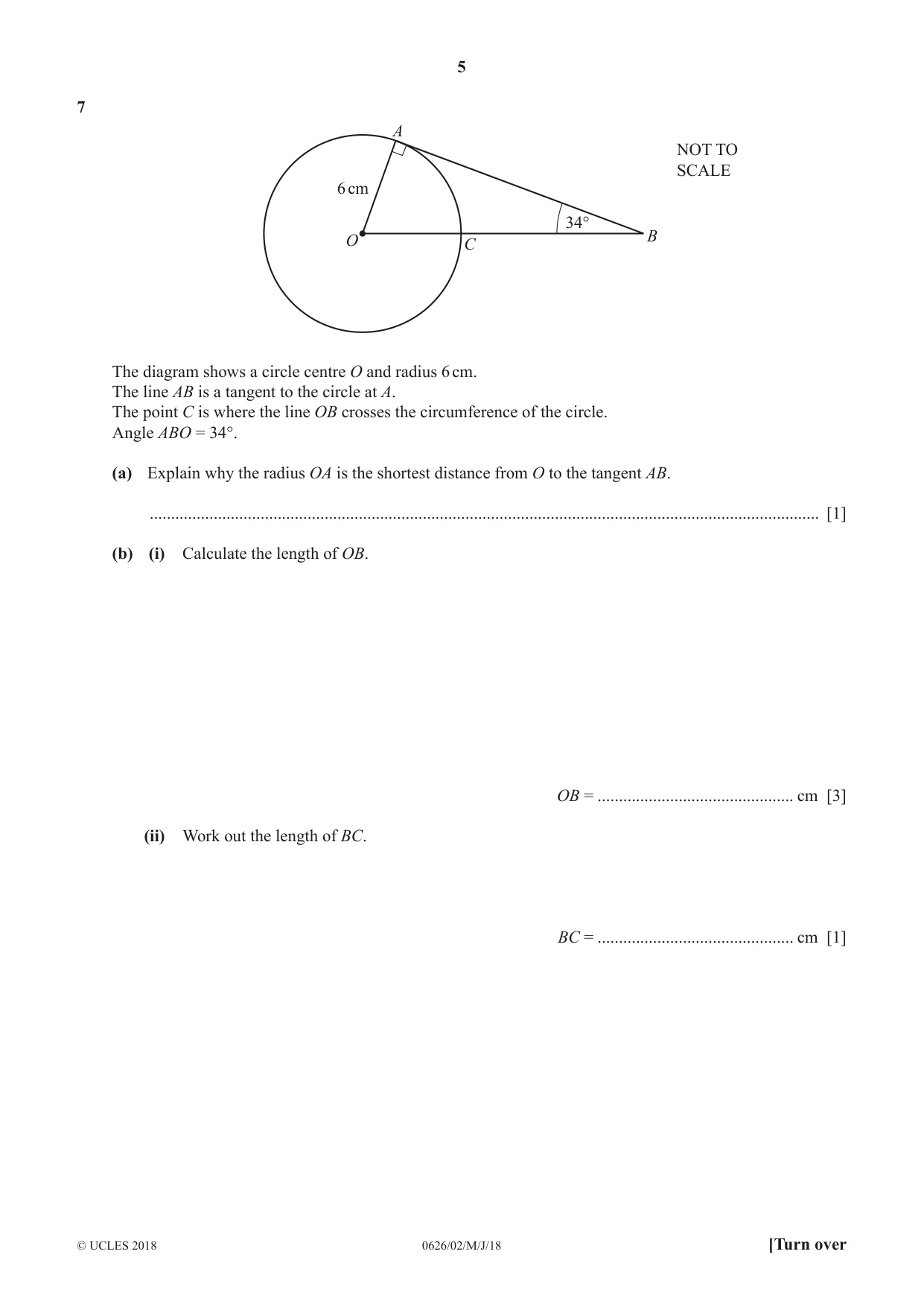 Cambridge IGCSE Mathematics (9-1) (UK only) 0626 2018 May/June Paper 2 · Variant 0 question paper, page 5 of 16