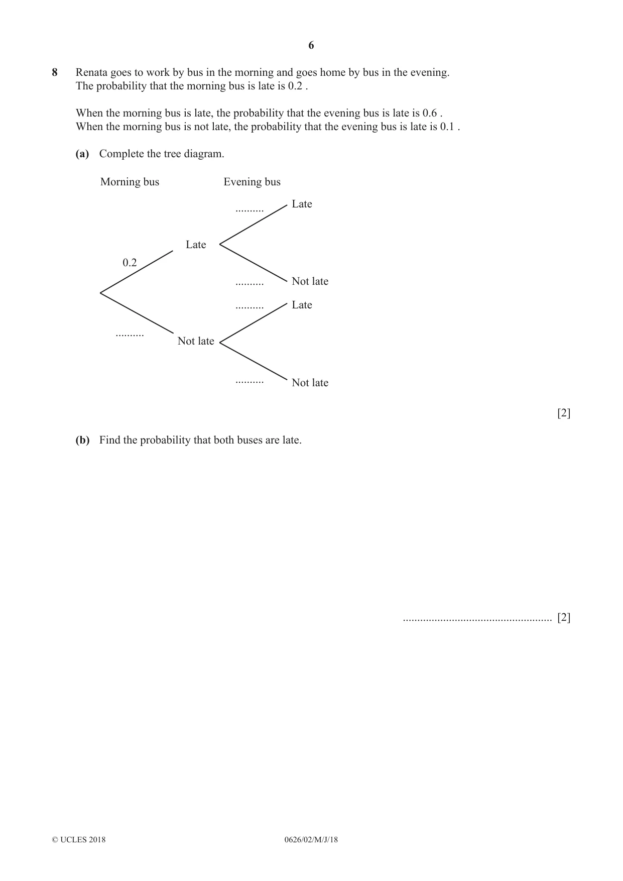 Cambridge IGCSE Mathematics (9-1) (UK only) 0626 2018 May/June Paper 2 · Variant 0 question paper, page 6 of 16