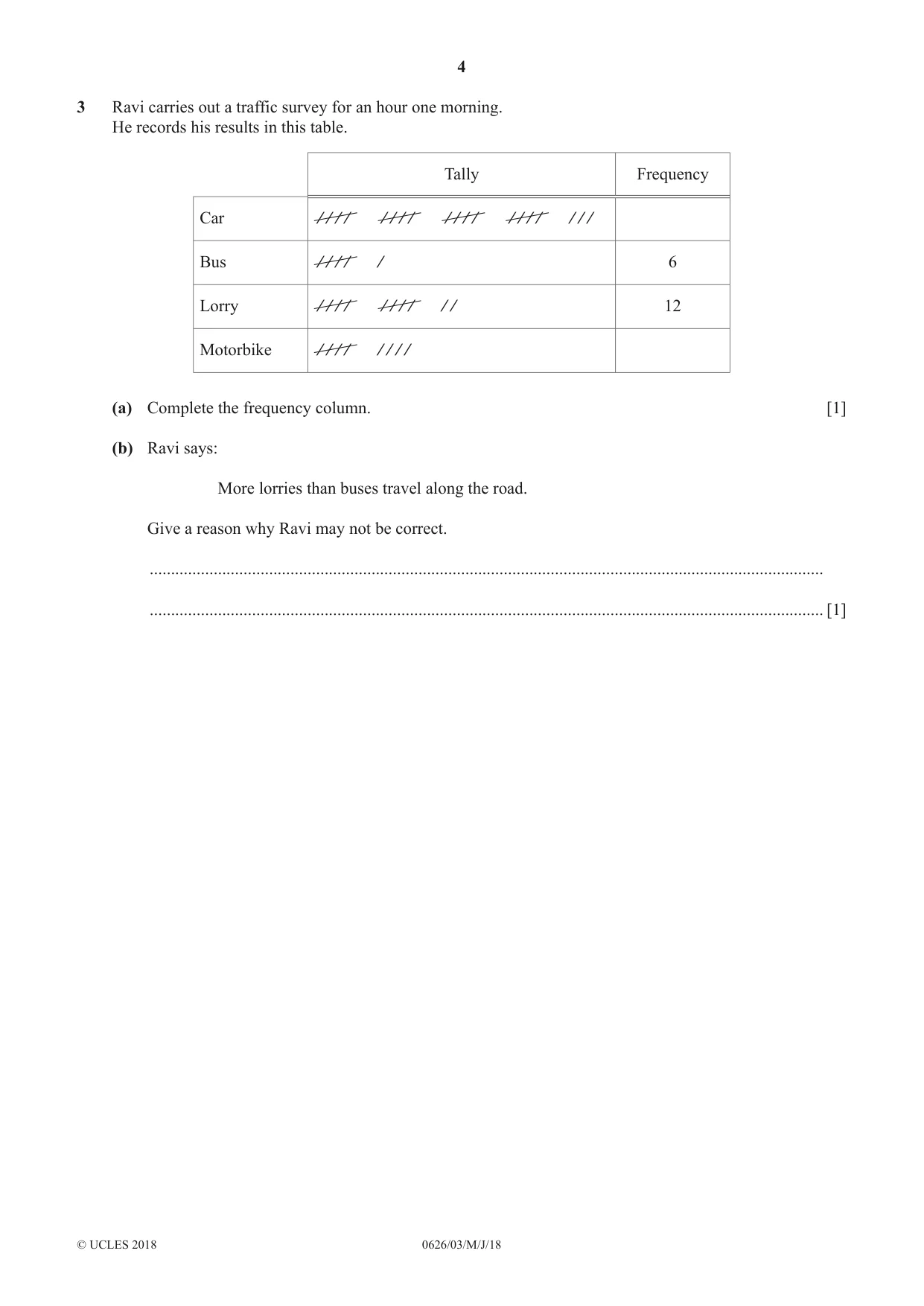 Cambridge IGCSE Mathematics (9-1) (UK only) 0626 2018 May/June Paper 3 · Variant 0 question paper, page 4 of 20