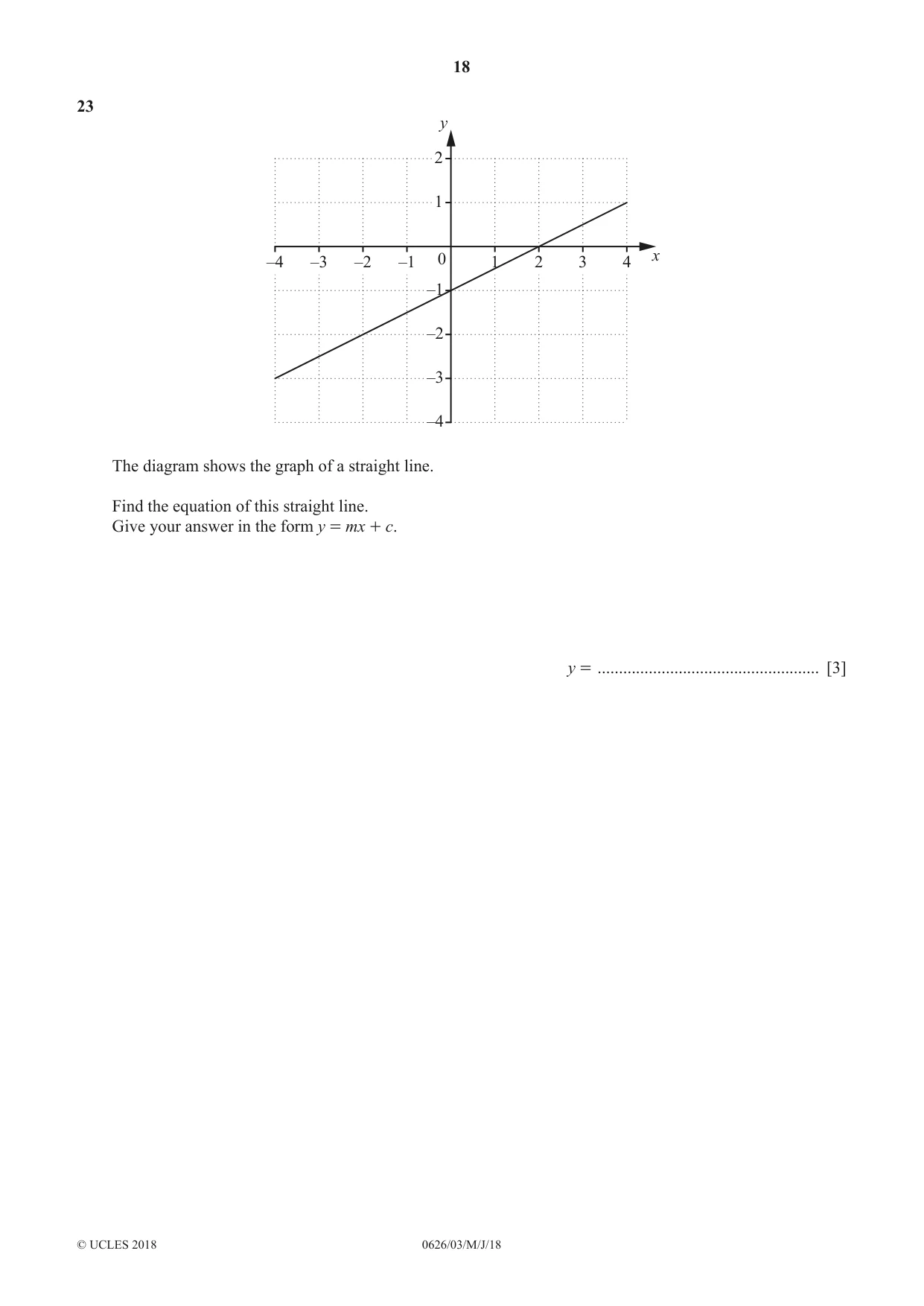 Cambridge IGCSE Mathematics (9-1) (UK only) 0626 2018 May/June Paper 3 · Variant 0 question paper, page 18 of 20